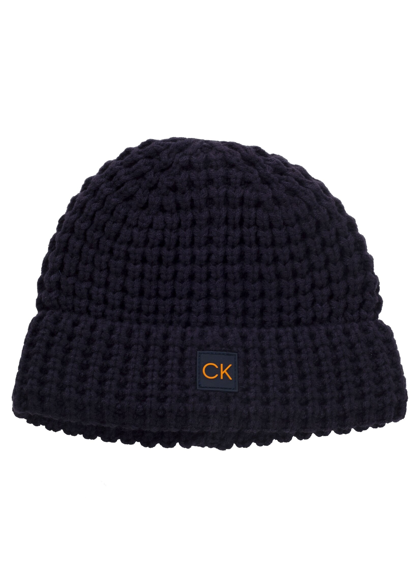 Calvin Klein Calvin Klein Chunky Knit Beanie with Badge - Evening Blue