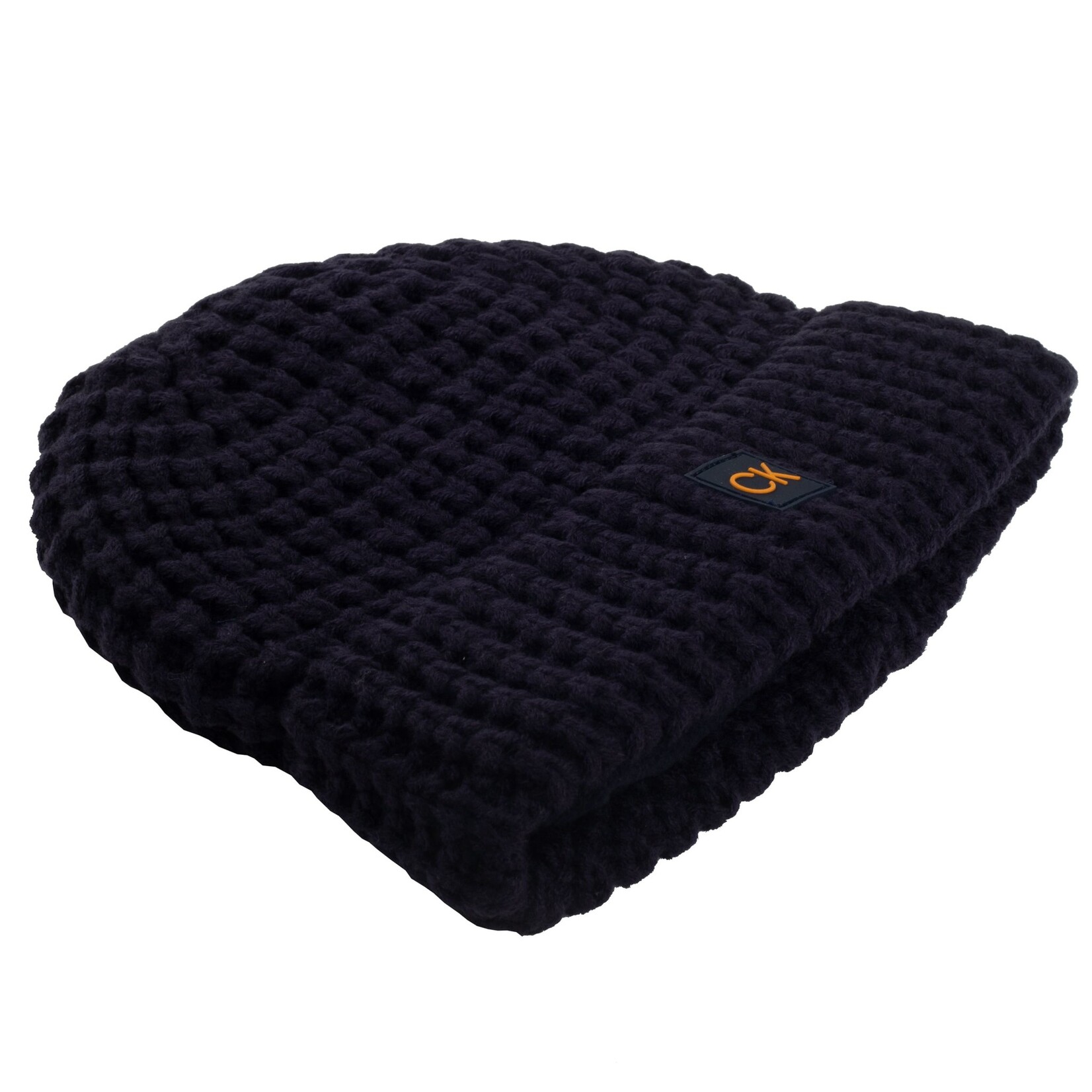Calvin Klein Calvin Klein Chunky Knit Beanie with Badge - Evening Blue