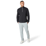 Original Penguin Original Penguin Long Sleeve Ottoman ¼ Zip Jacket - Dark Caviar Heather