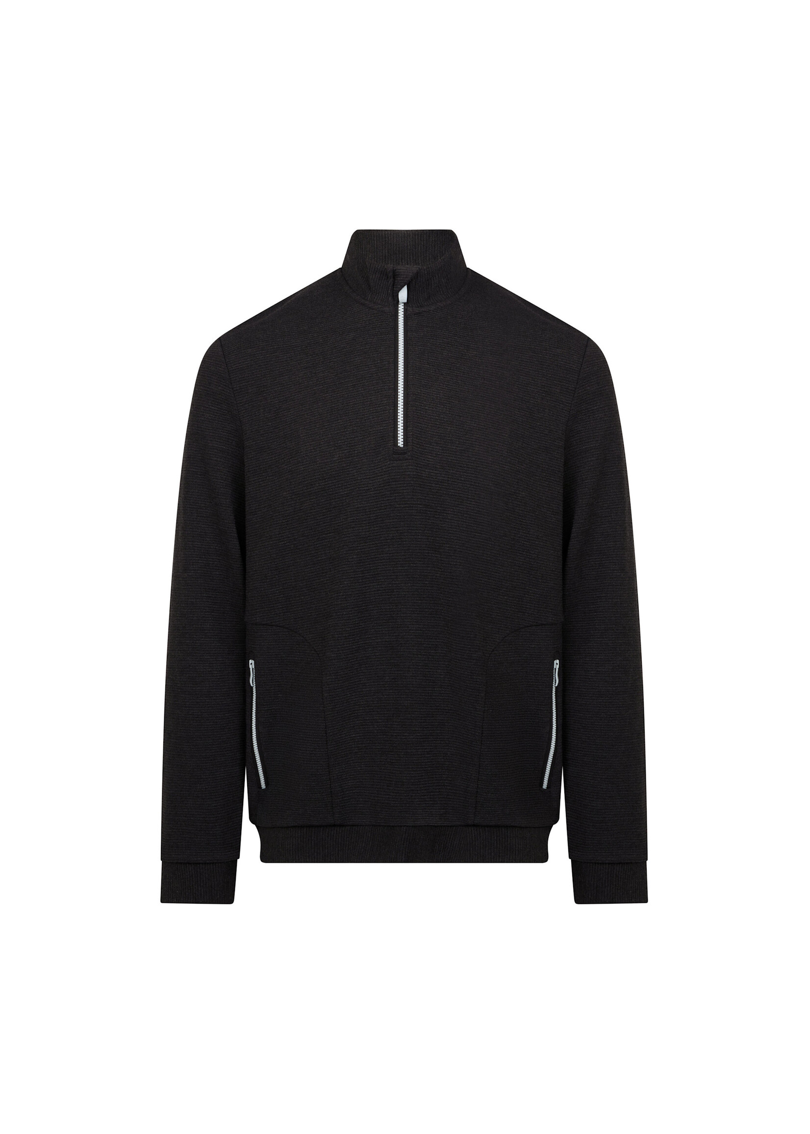 Original Penguin Original Penguin Long Sleeve Ottoman ¼ Zip Jacket - Dark Caviar Heather