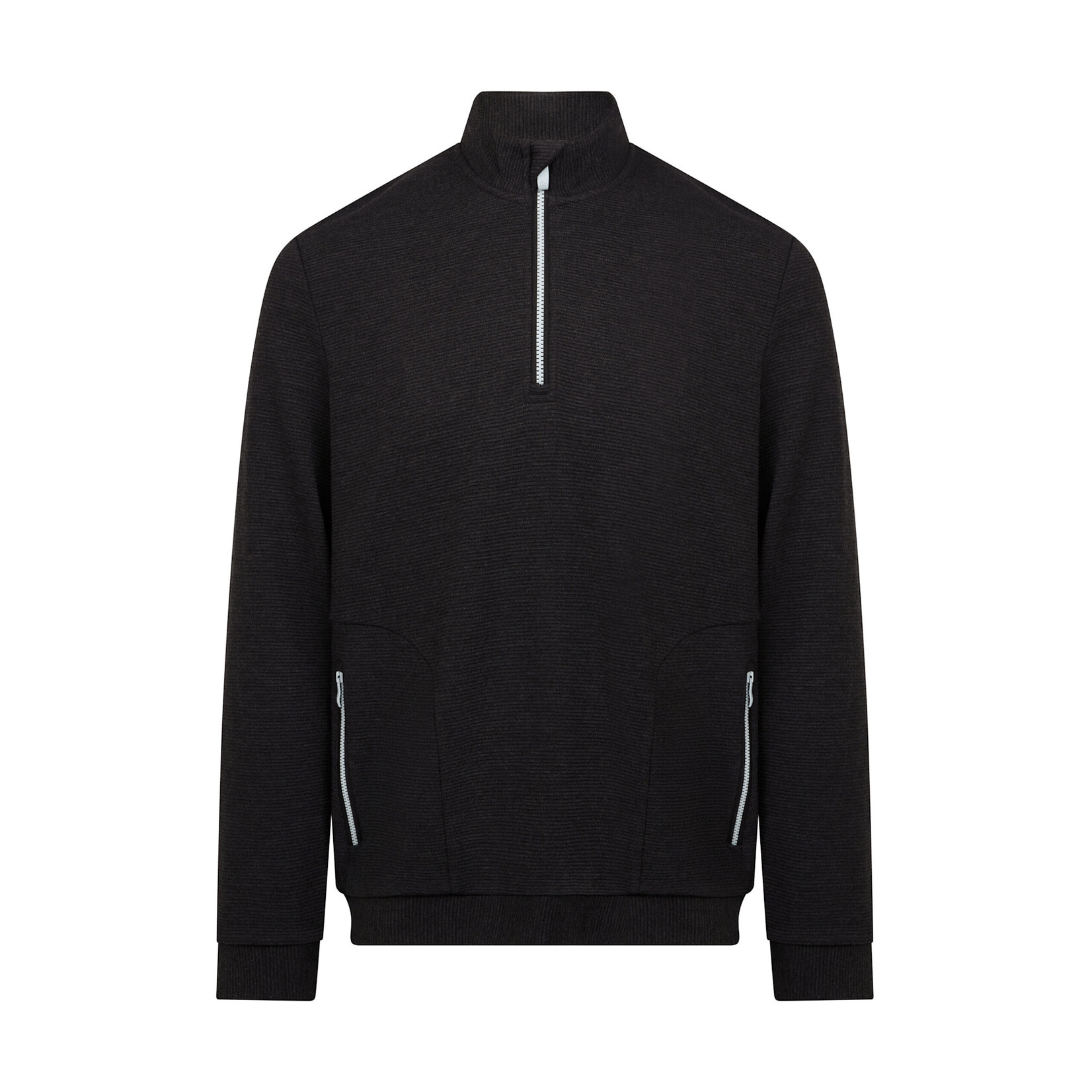 Original Penguin Original Penguin Long Sleeve Ottoman ¼ Zip Jacket - Dark Caviar Heather