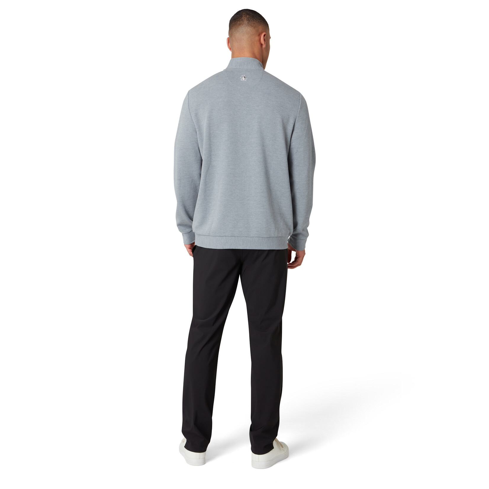 Original Penguin Copy of Original Penguin Long Sleeve Ottoman ¼ Zip Jacket - Dark Caviar Heather