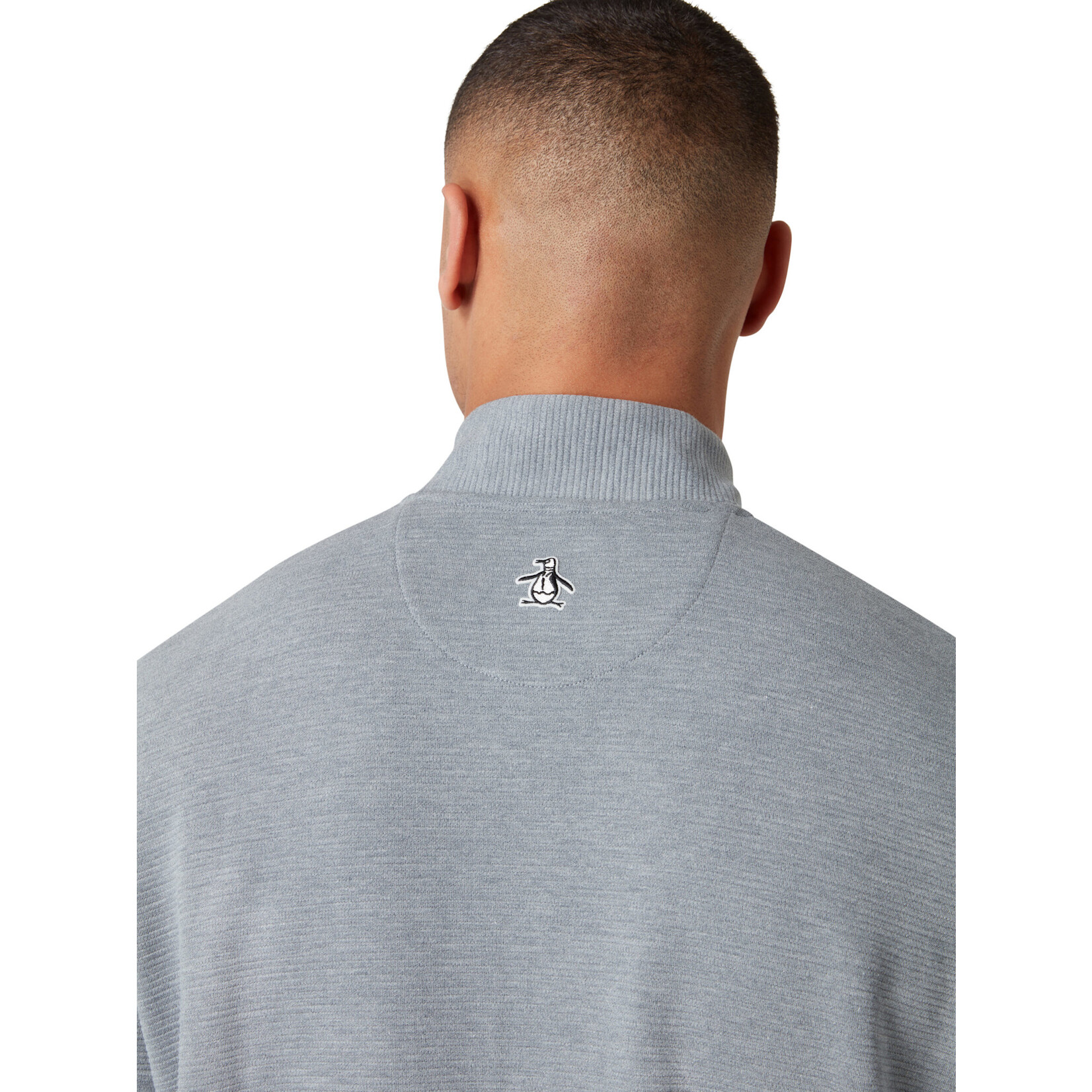 Original Penguin Copy of Original Penguin Long Sleeve Ottoman ¼ Zip Jacket - Dark Caviar Heather