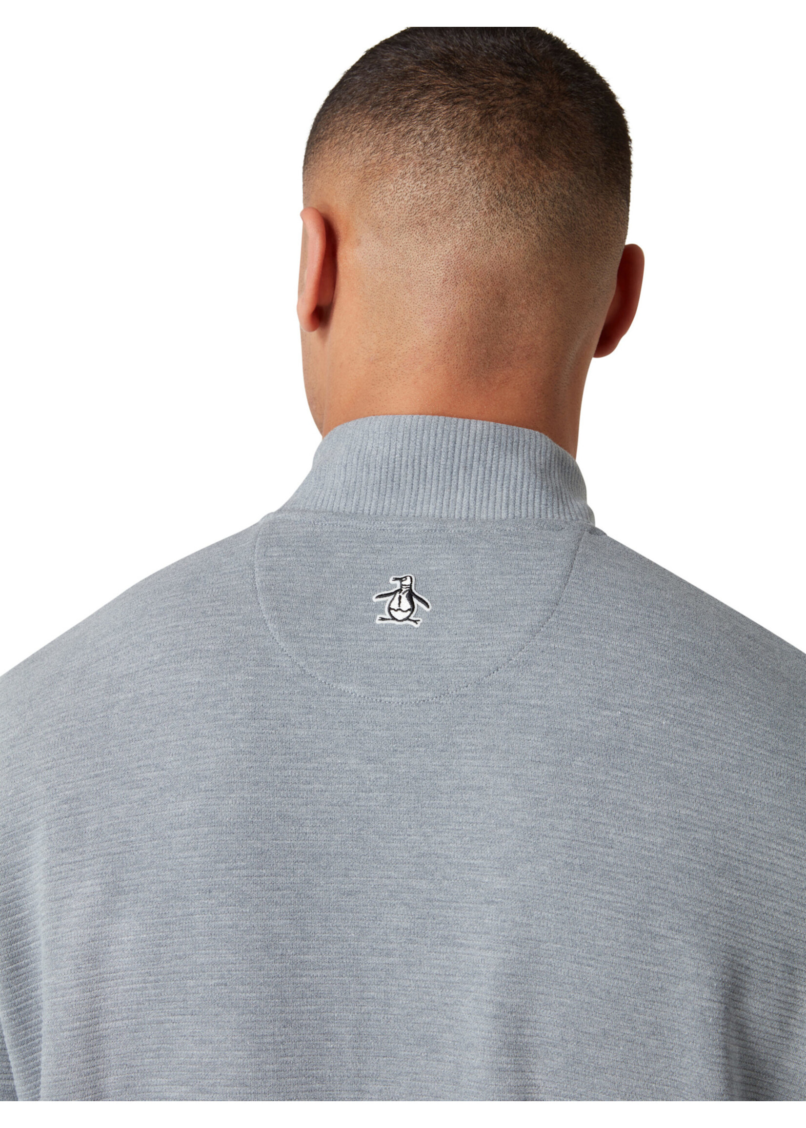 Original Penguin Copy of Original Penguin Long Sleeve Ottoman ¼ Zip Jacket - Dark Caviar Heather