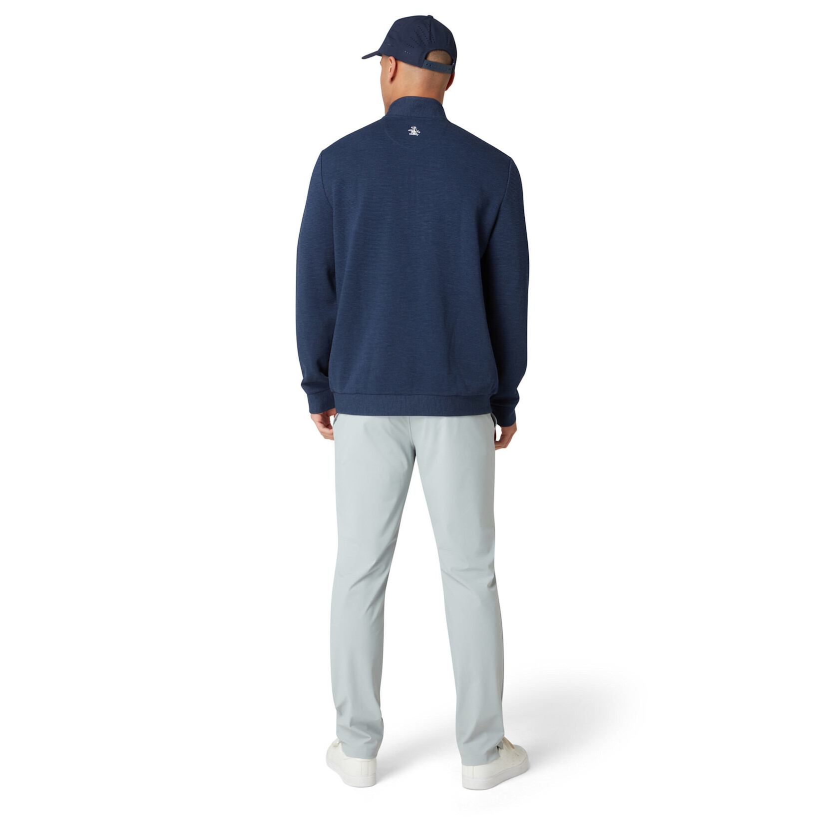 Original Penguin Original Penguin Long Sleeve Ottoman ¼ Zip Jacket - Black Iris Bijou Heather