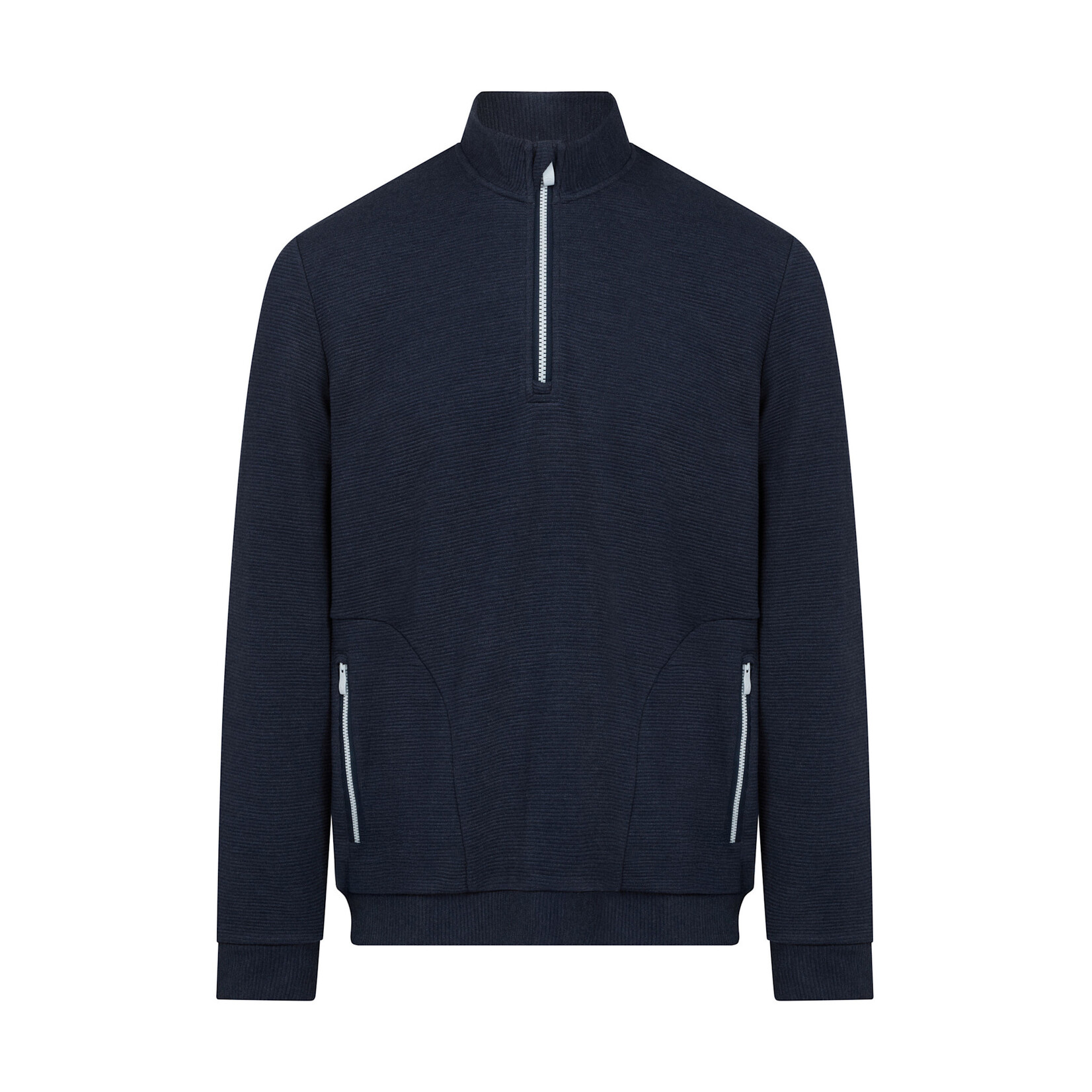 Original Penguin Original Penguin Long Sleeve Ottoman ¼ Zip Jacket - Black Iris Bijou Heather