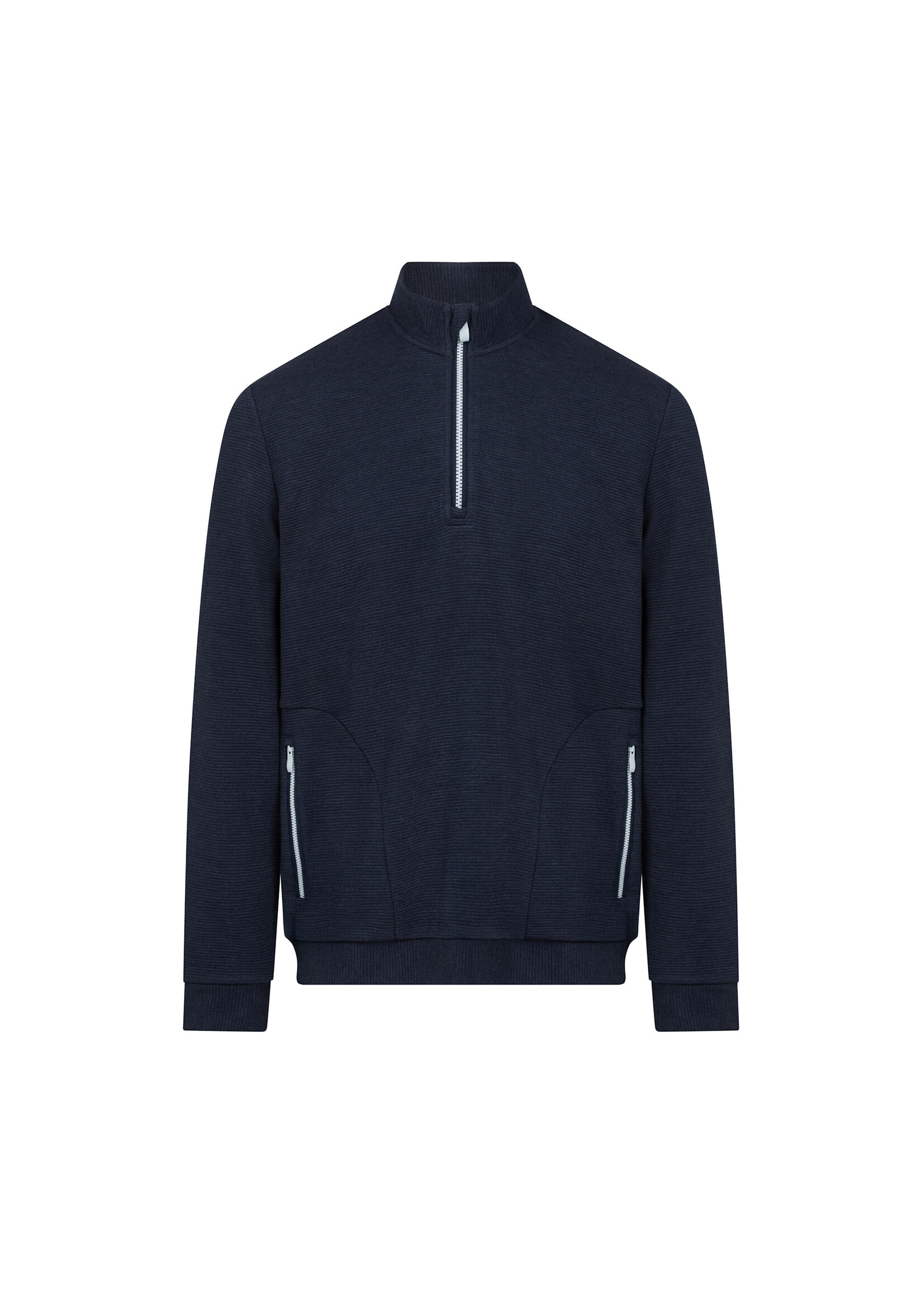 Original Penguin Original Penguin Long Sleeve Ottoman ¼ Zip Jacket - Black Iris Bijou Heather