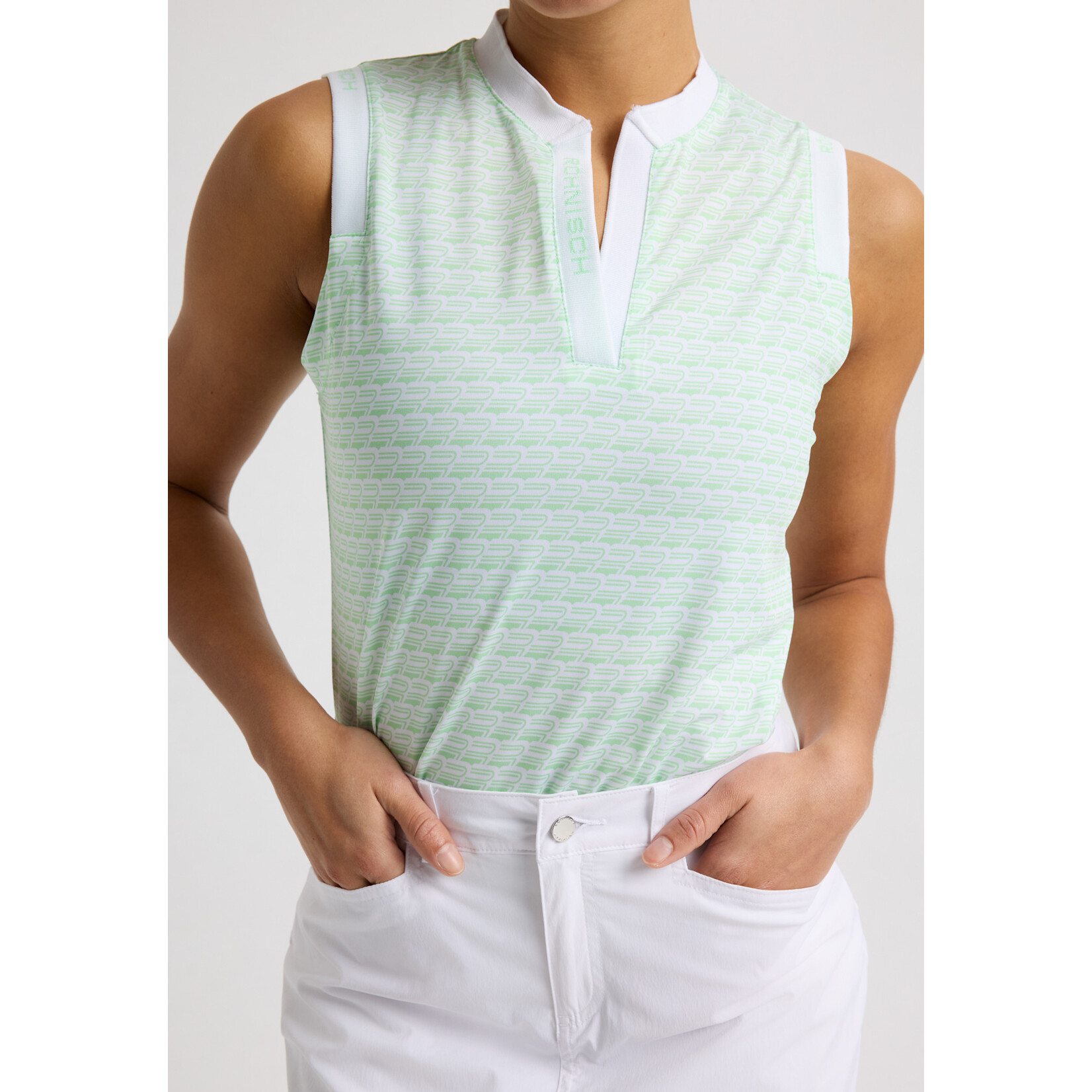 Rohnisch Rohnisch Abby Sleeveless Top - Mongram Green Ash