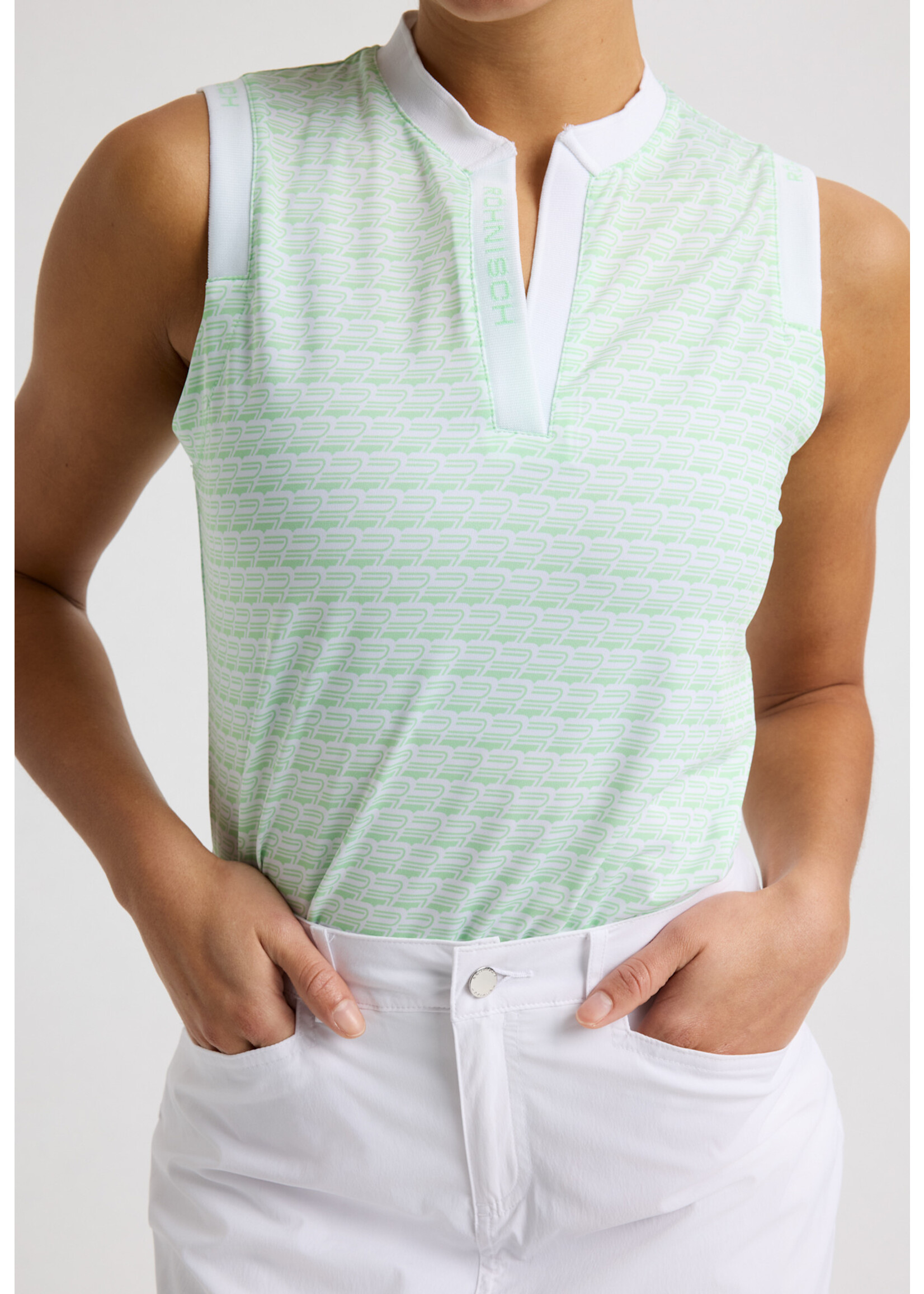 Rohnisch Rohnisch Abby Sleeveless Top - Mongram Green Ash