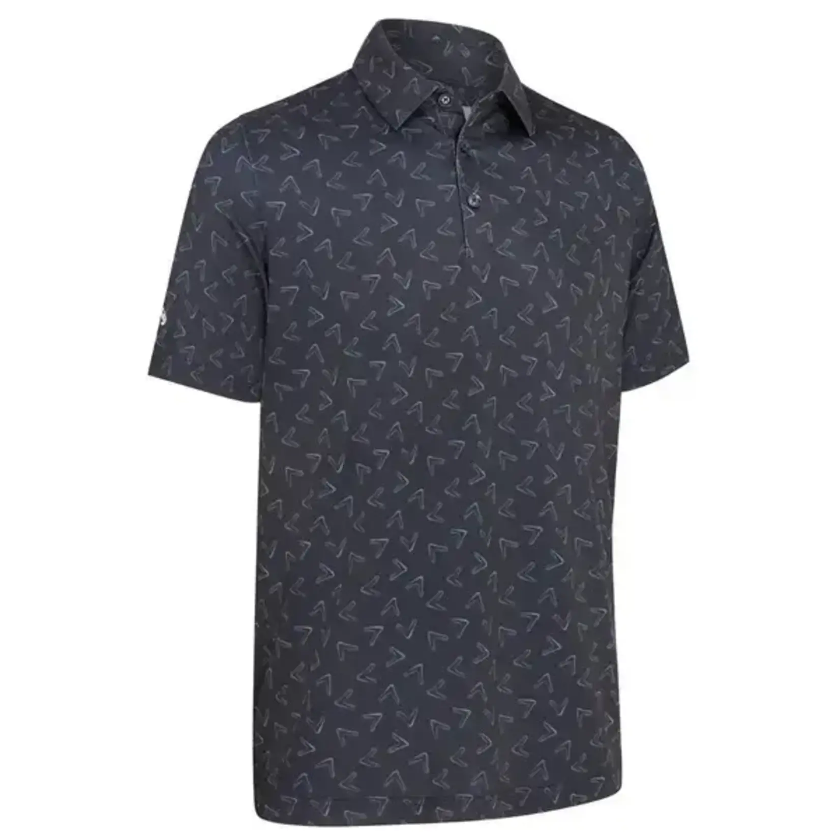 Callaway Callaway All Over Chev Print Polo - Black