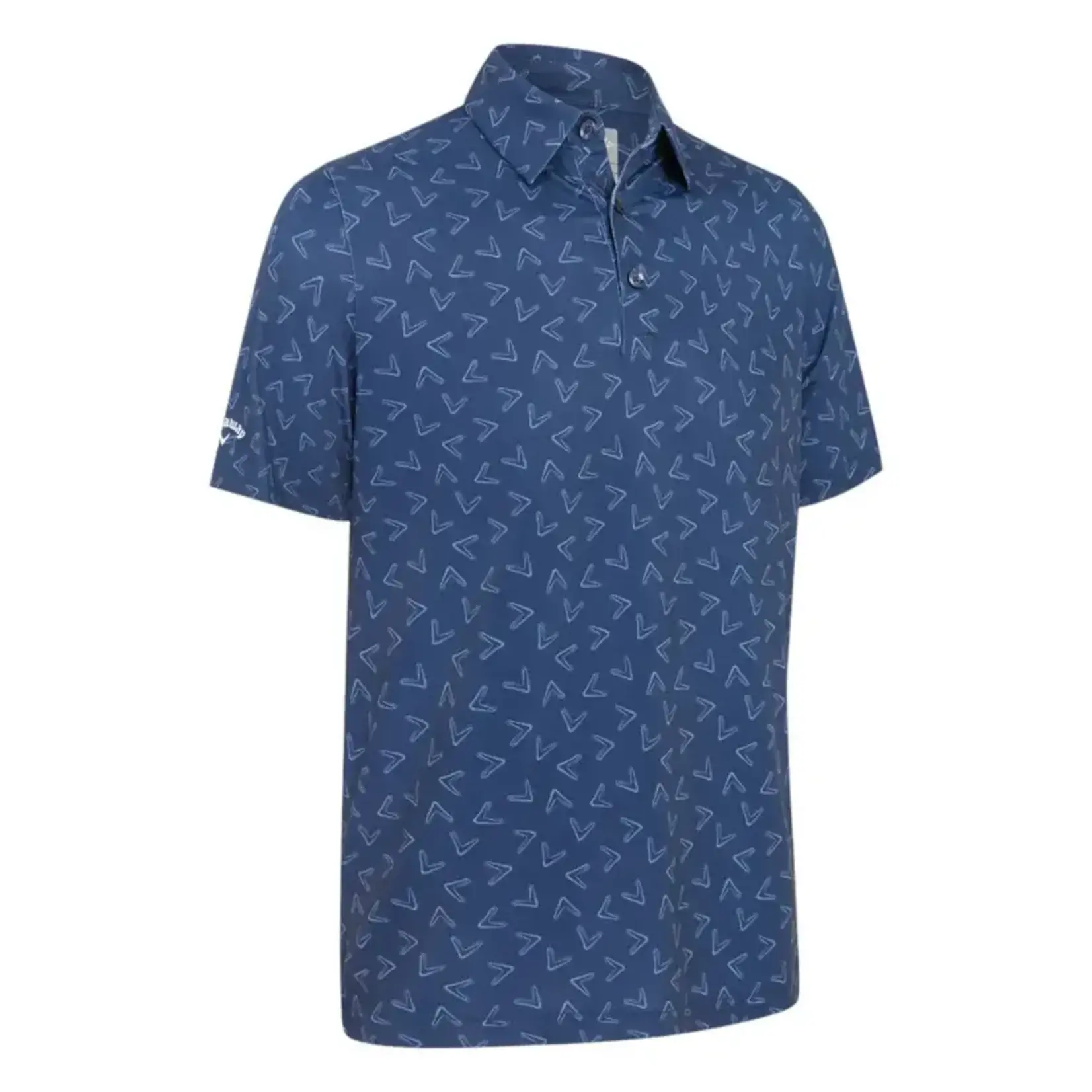 Callaway Callaway All Over Chev Print Polo - Navy