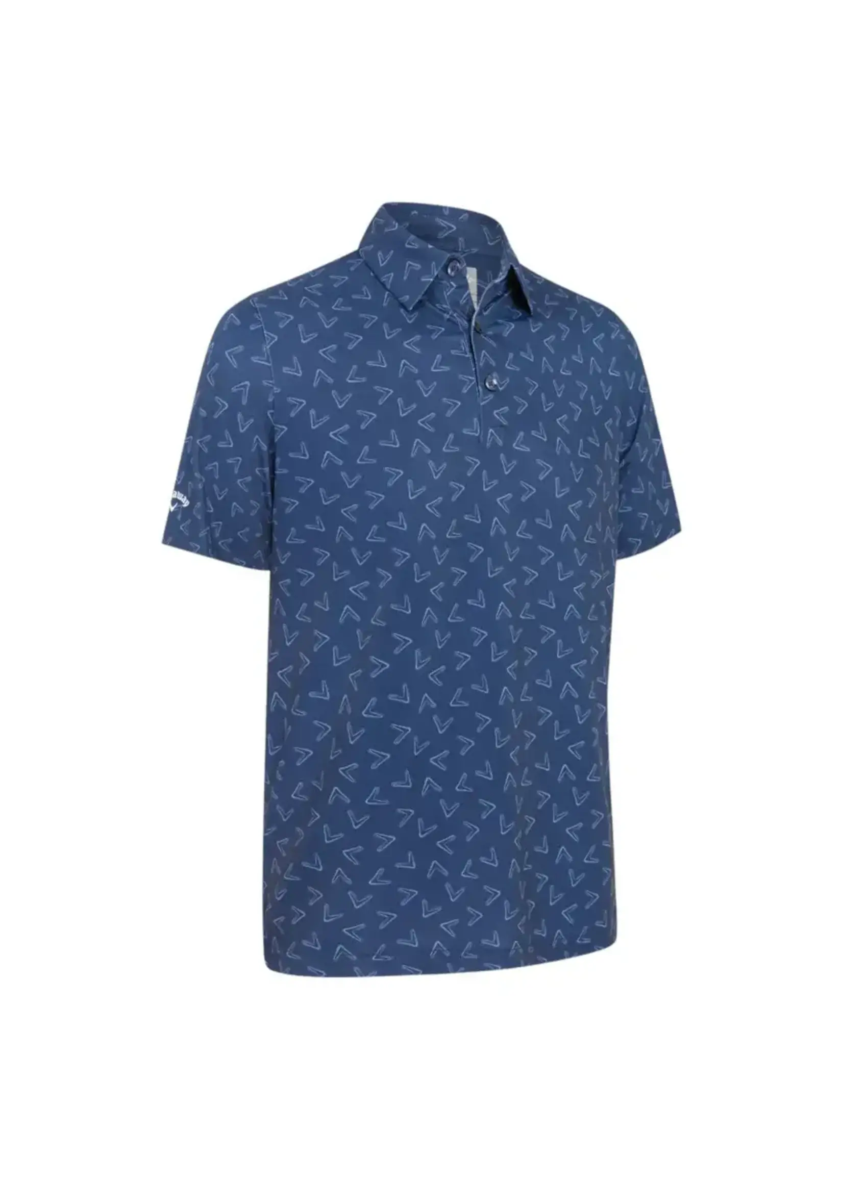 Callaway Callaway All Over Chev Print Polo - Navy