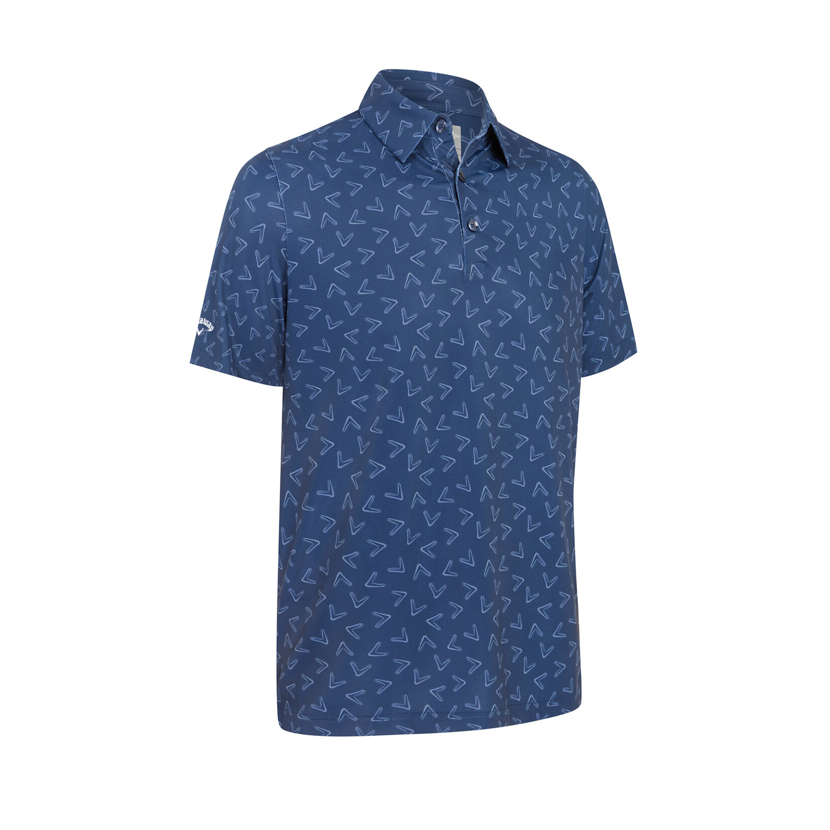Callaway Callaway All Over Chev Print Polo - Navy