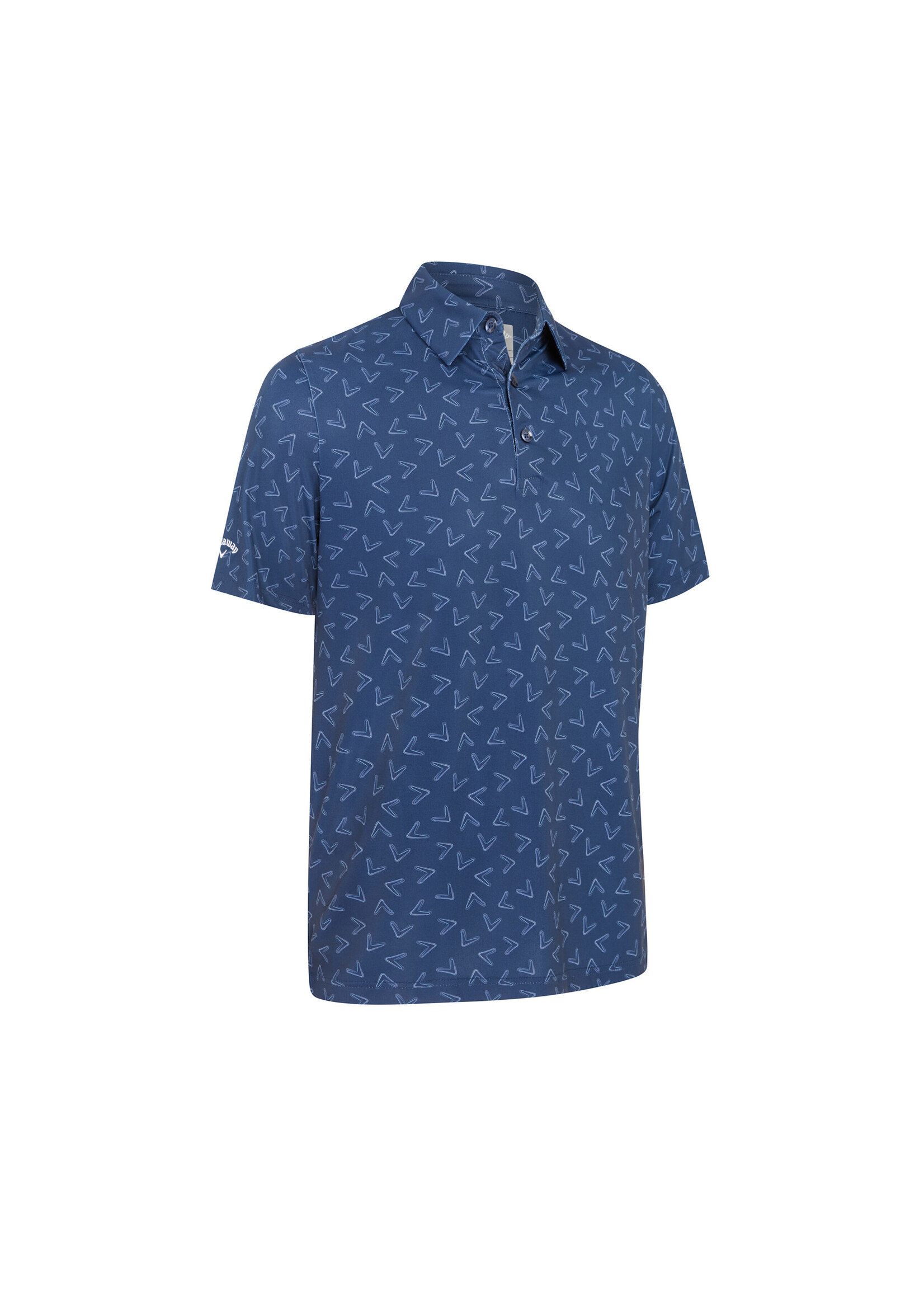 Callaway Callaway All Over Chev Print Polo - Navy