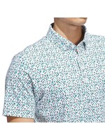 Adidas Adidas - Ultimate365 Micro Argyle Polo Shirt - Wit/Groen (White/Pure Teal)
