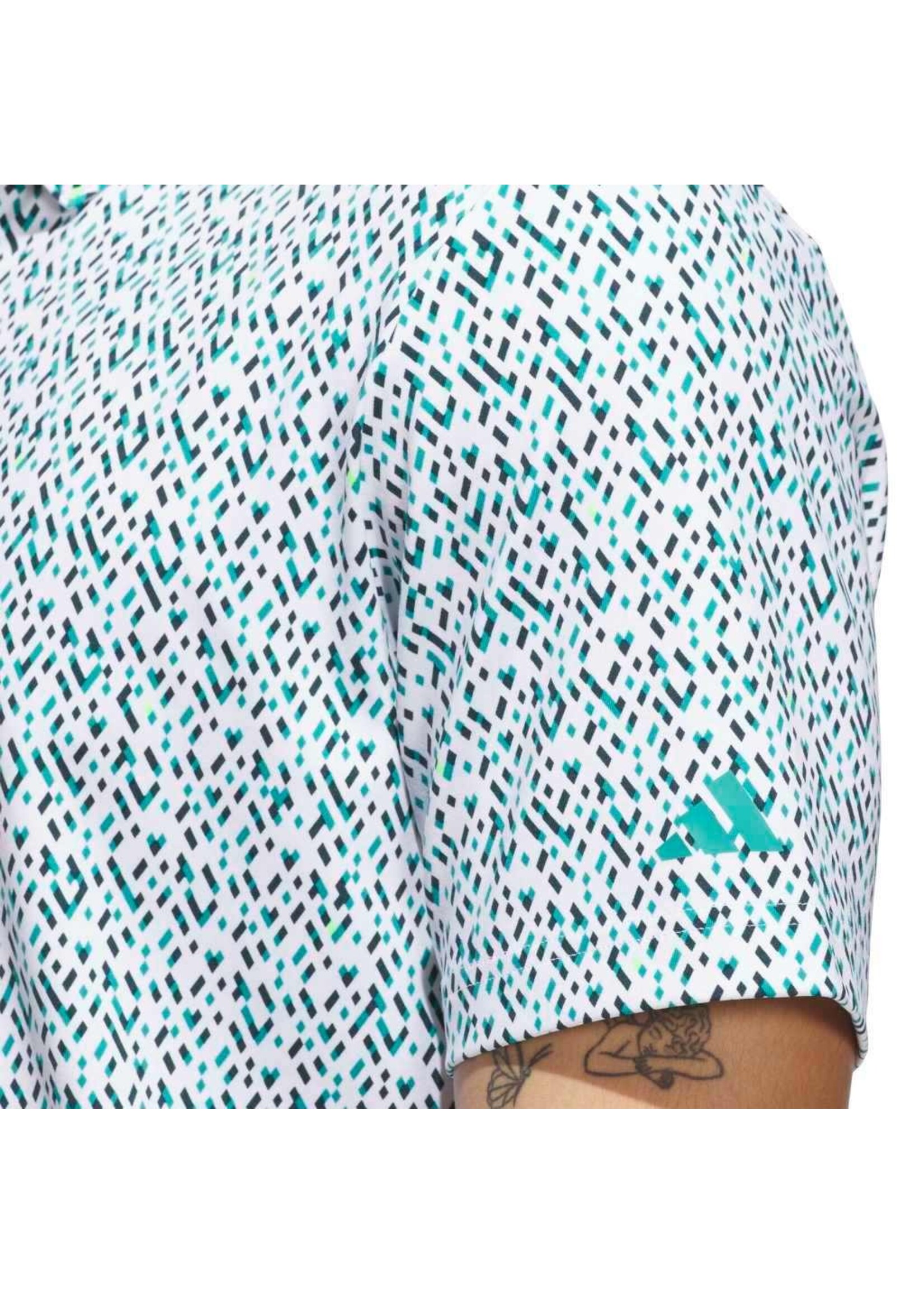 Adidas Adidas - Ultimate365 Micro Argyle Polo Shirt - Wit/Groen (White/Pure Teal)