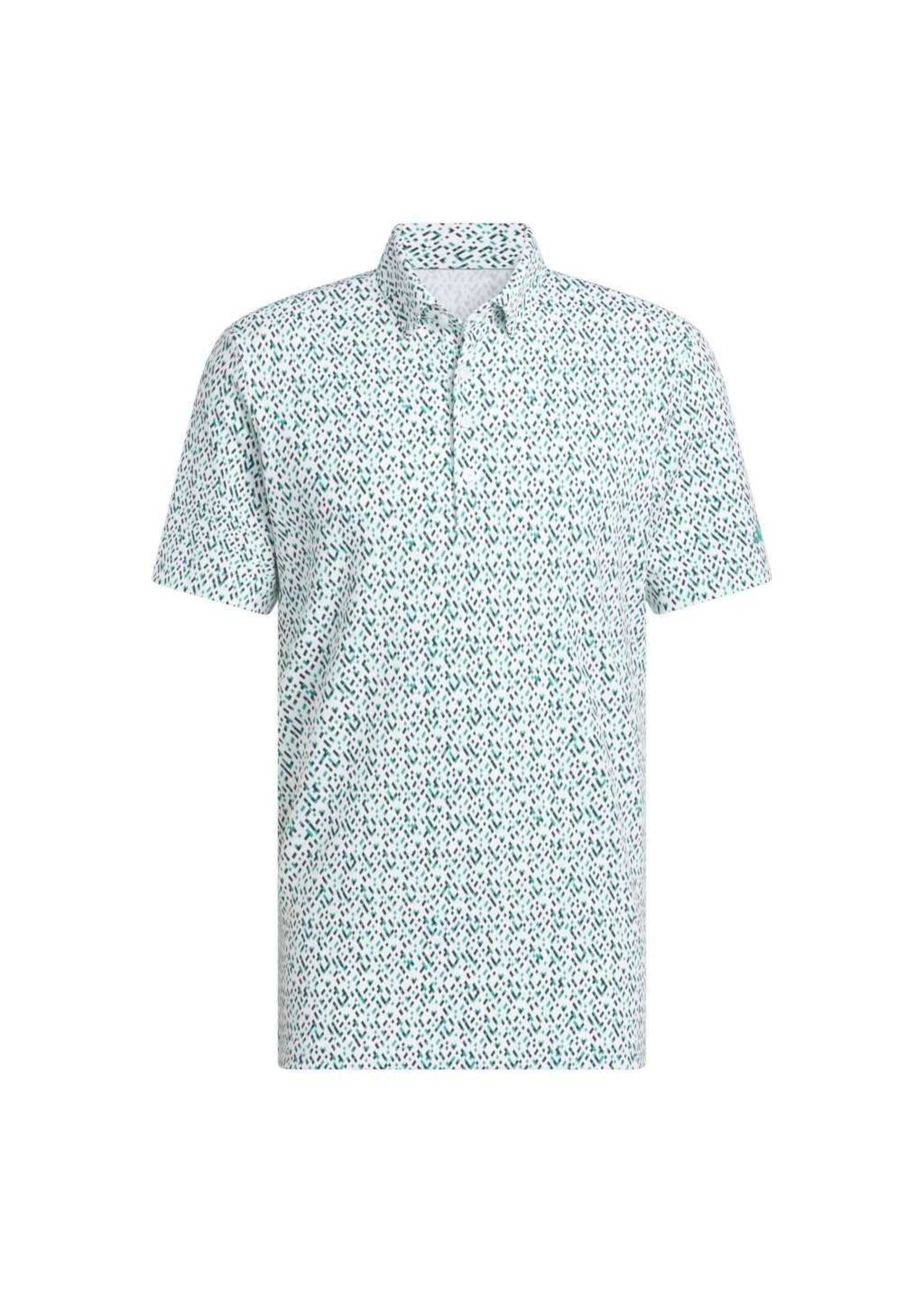 Adidas Adidas - Ultimate365 Micro Argyle Polo Shirt - Wit/Groen (White/Pure Teal)