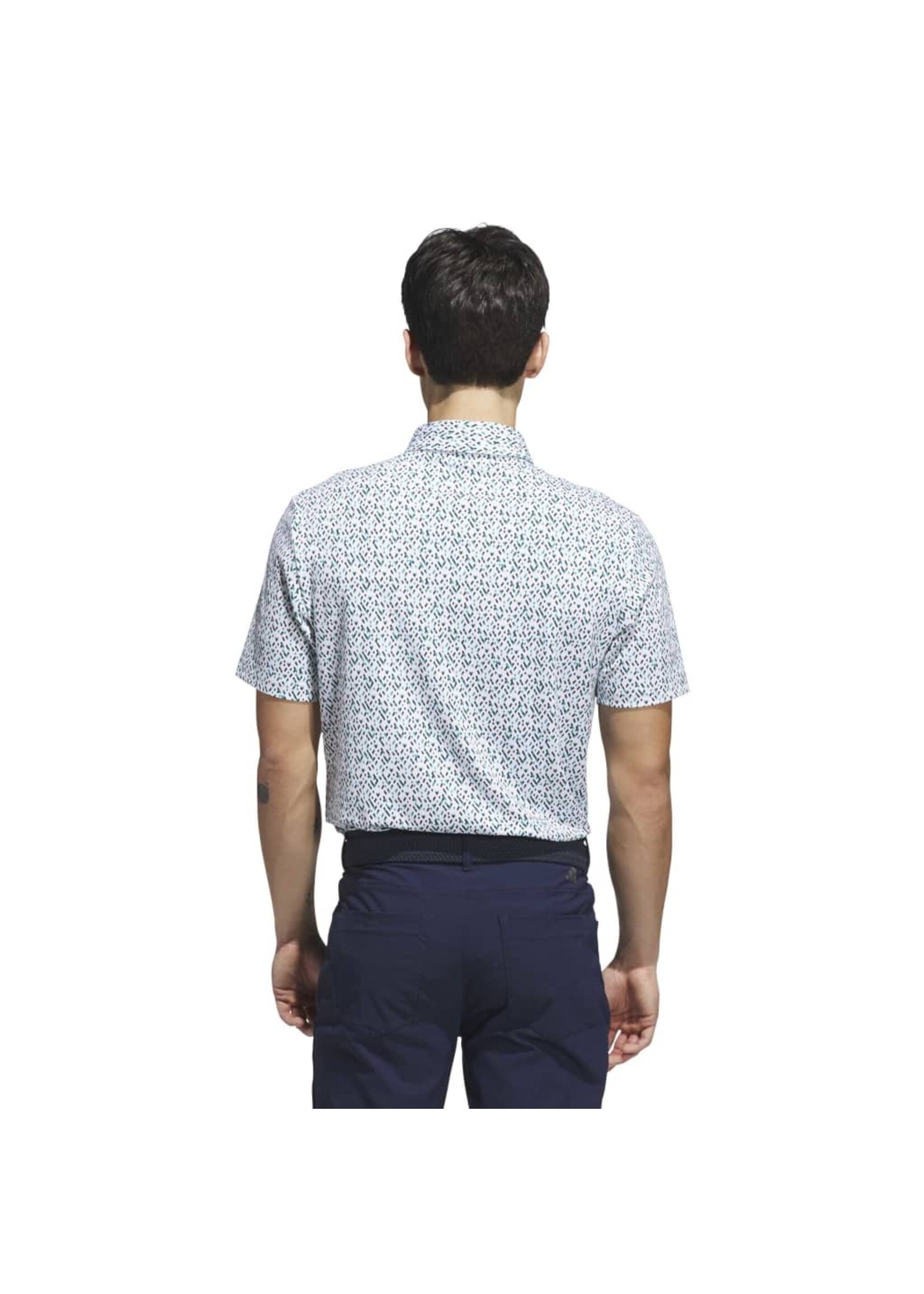 Adidas Adidas - Ultimate365 Micro Argyle Polo Shirt - Wit/Groen (White/Pure Teal)