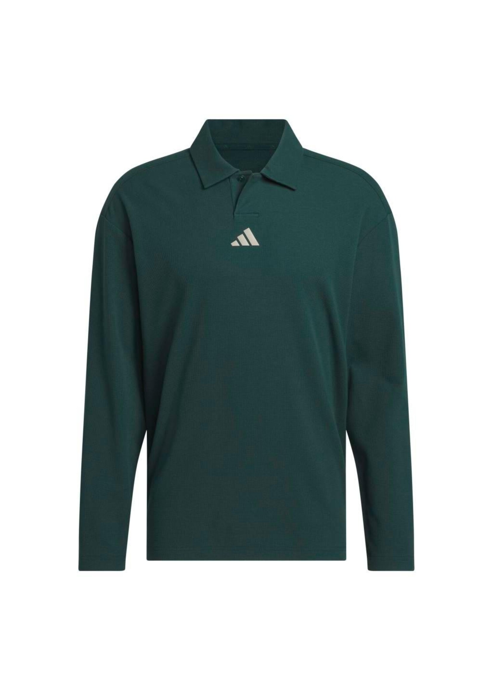 Adidas Adidas - Beyond Long Sleeve Loose Fit Polo Shirt - Groen (Aurora Ivy)