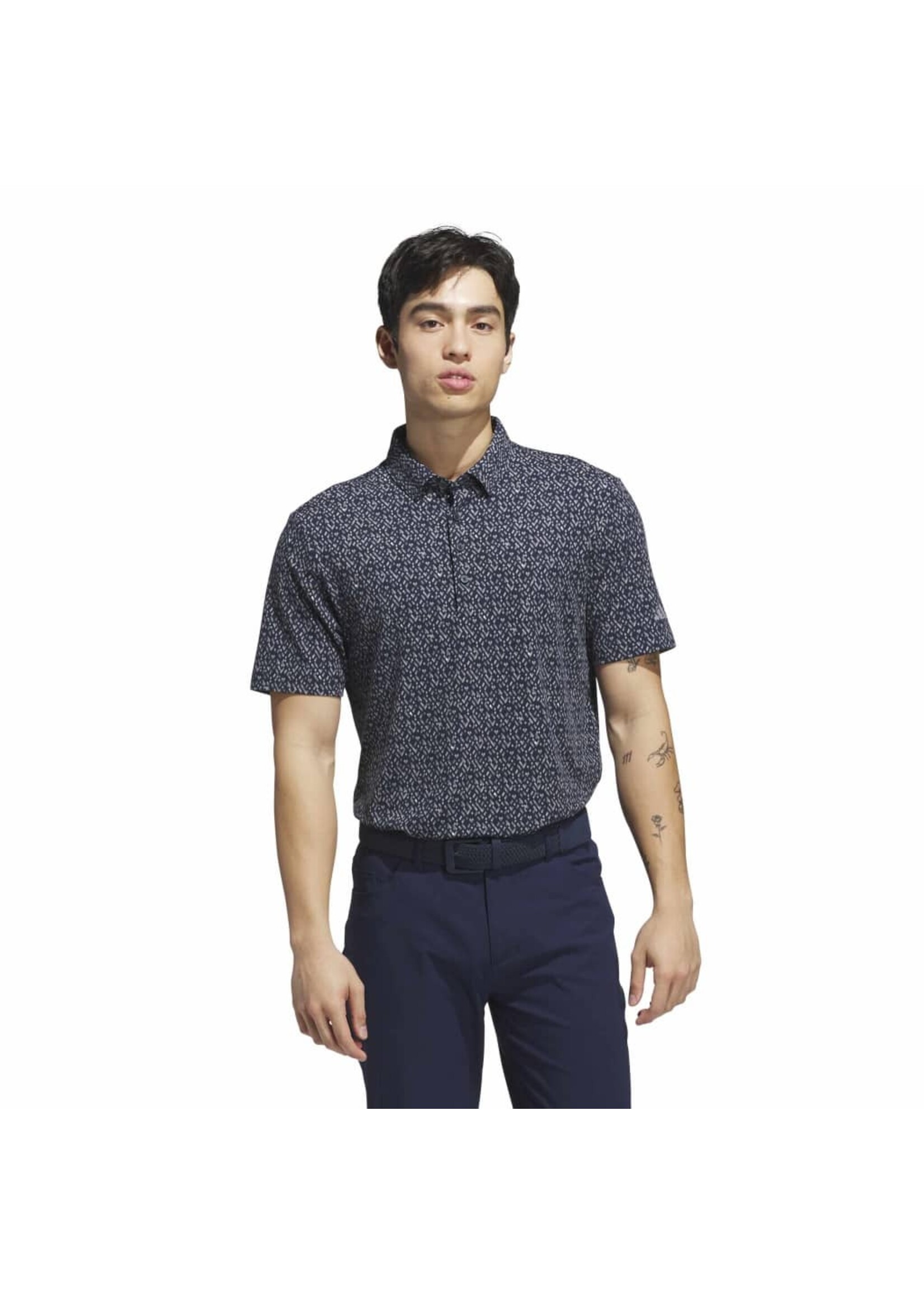 Adidas Adidas - Ultimate365 Micro Argyle Polo Shirt - Blauw/Grijs (Collegiate Navy/Grey Three)
