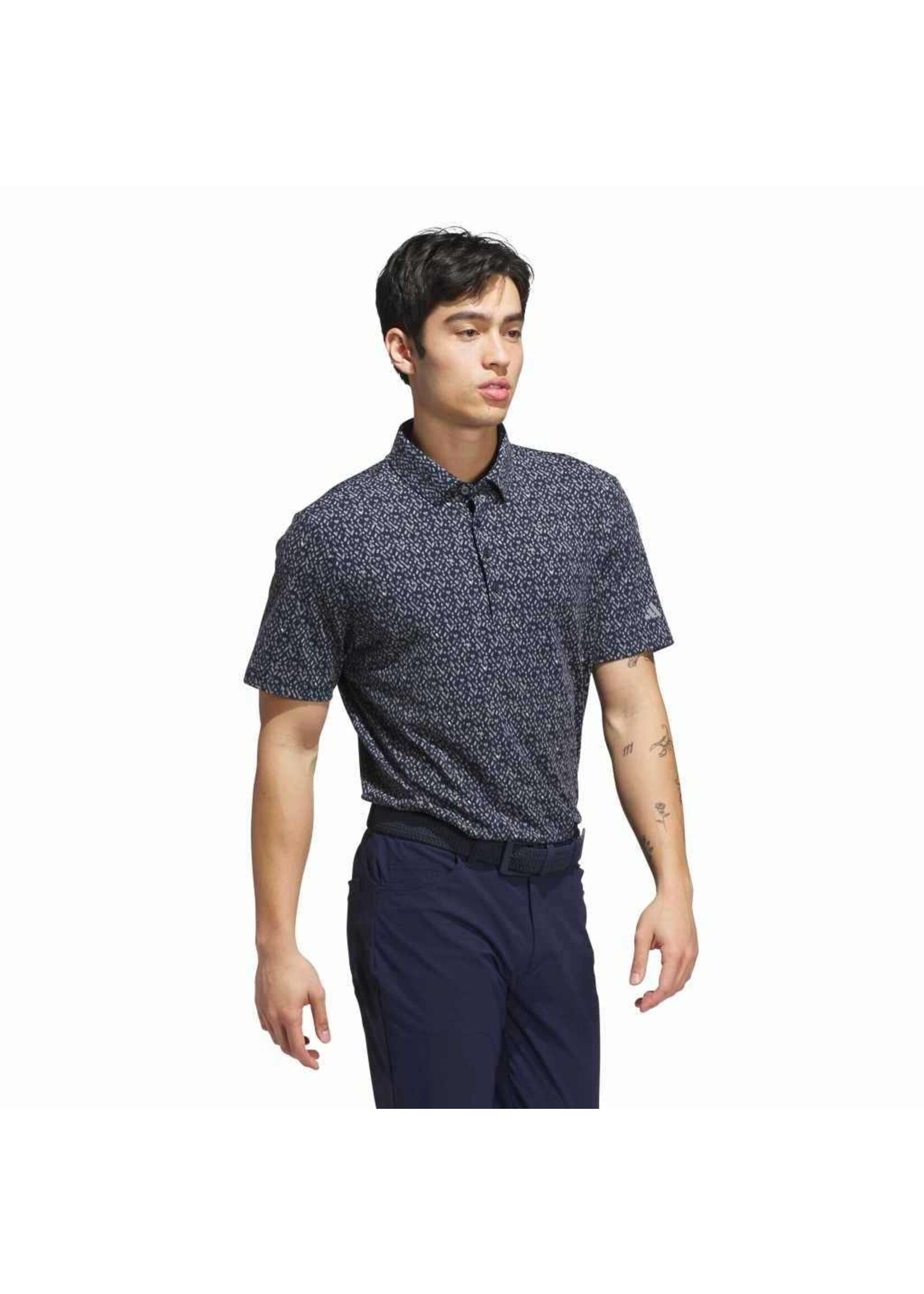 Adidas Adidas - Ultimate365 Micro Argyle Polo Shirt - Blauw/Grijs (Collegiate Navy/Grey Three)