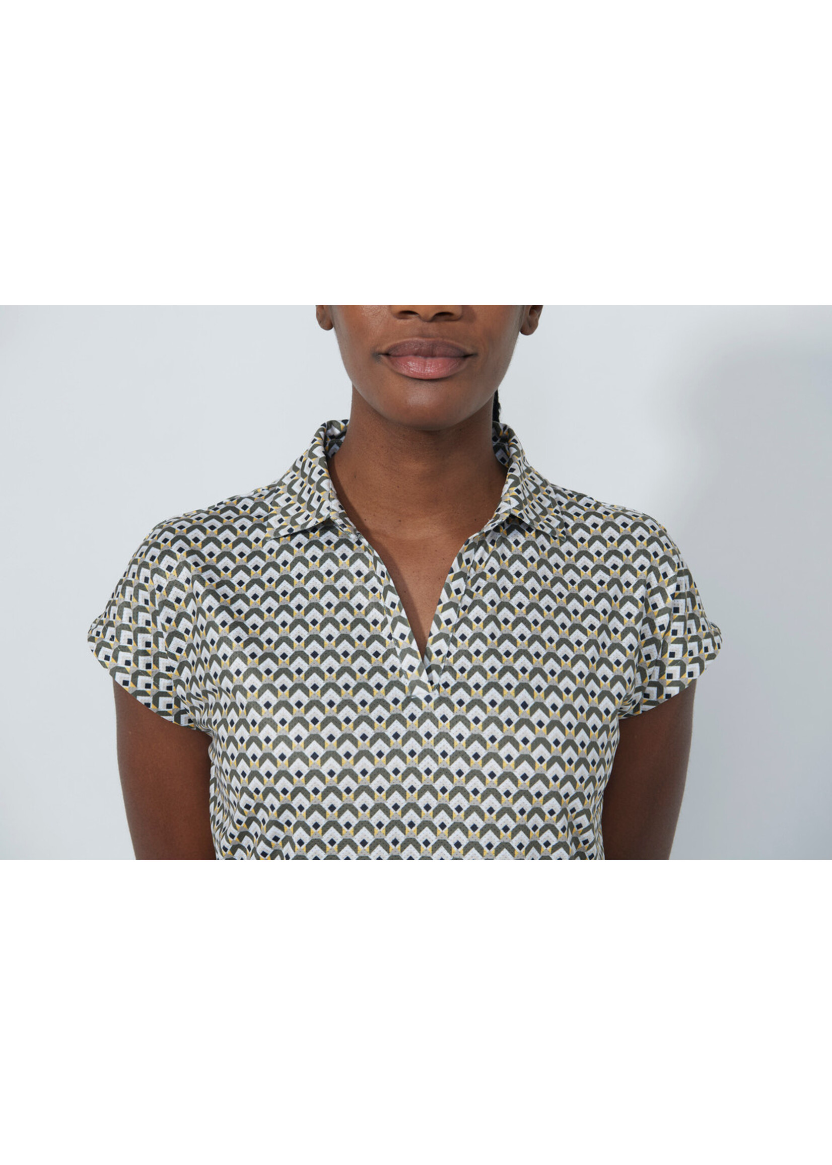 Daily Sports Daily - Air Cap Sleeve Polo Shirt - Diamond Geo (195)