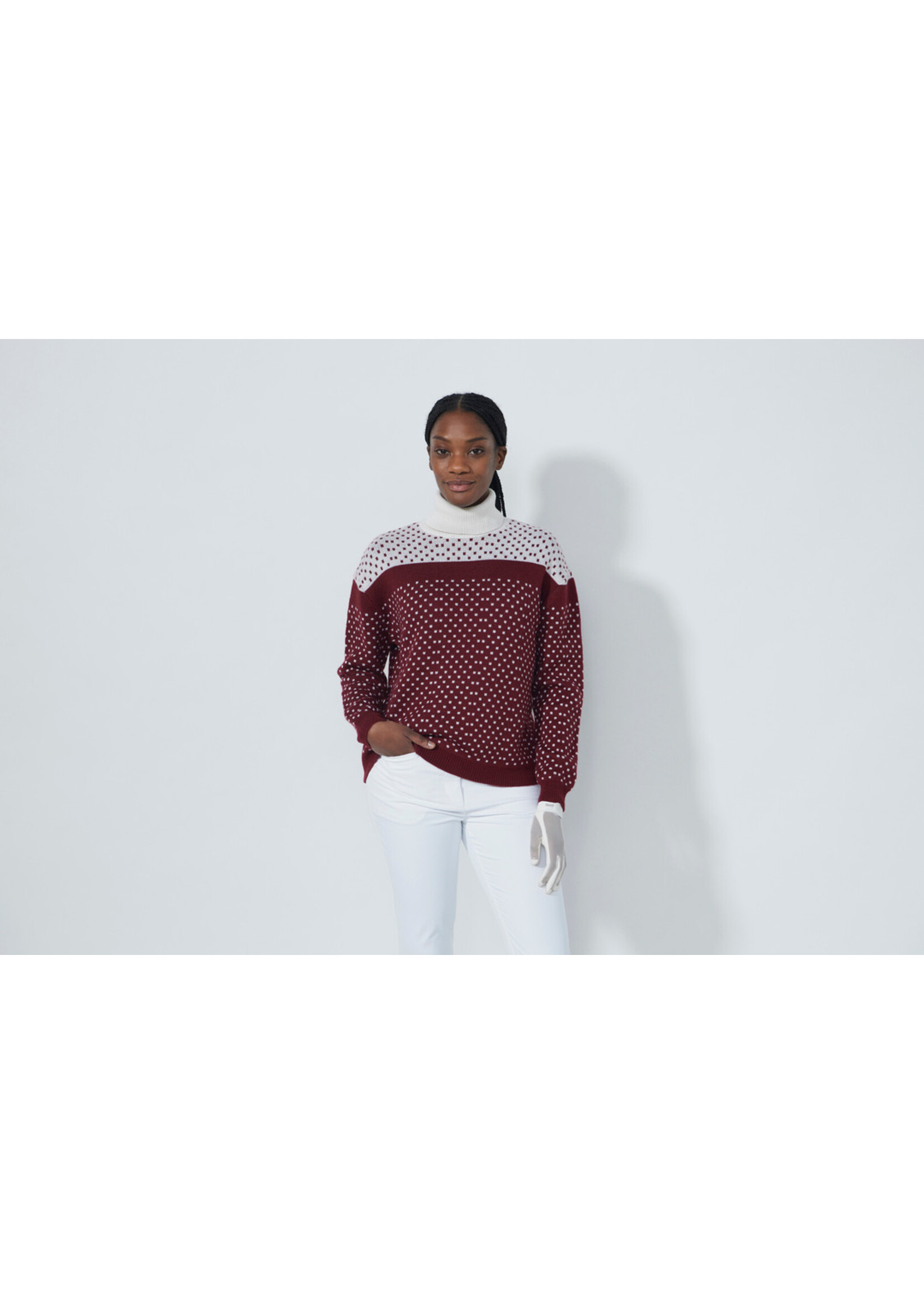 Daily Sports Daily - Dot Roll-Neck Pullover - Winery (892)