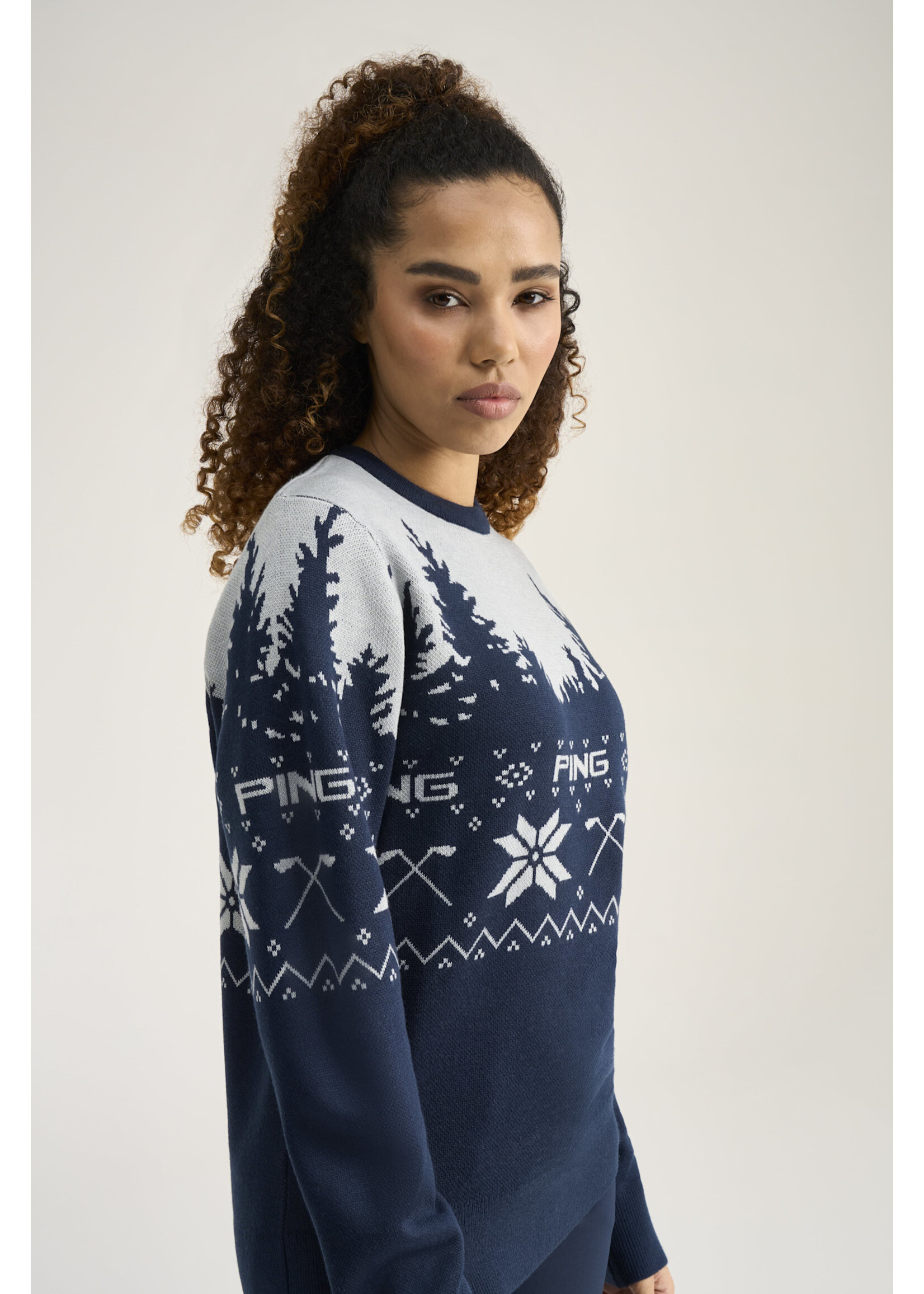 Ping PING Christmas Jumper Oxford Blue/Pearl Grey