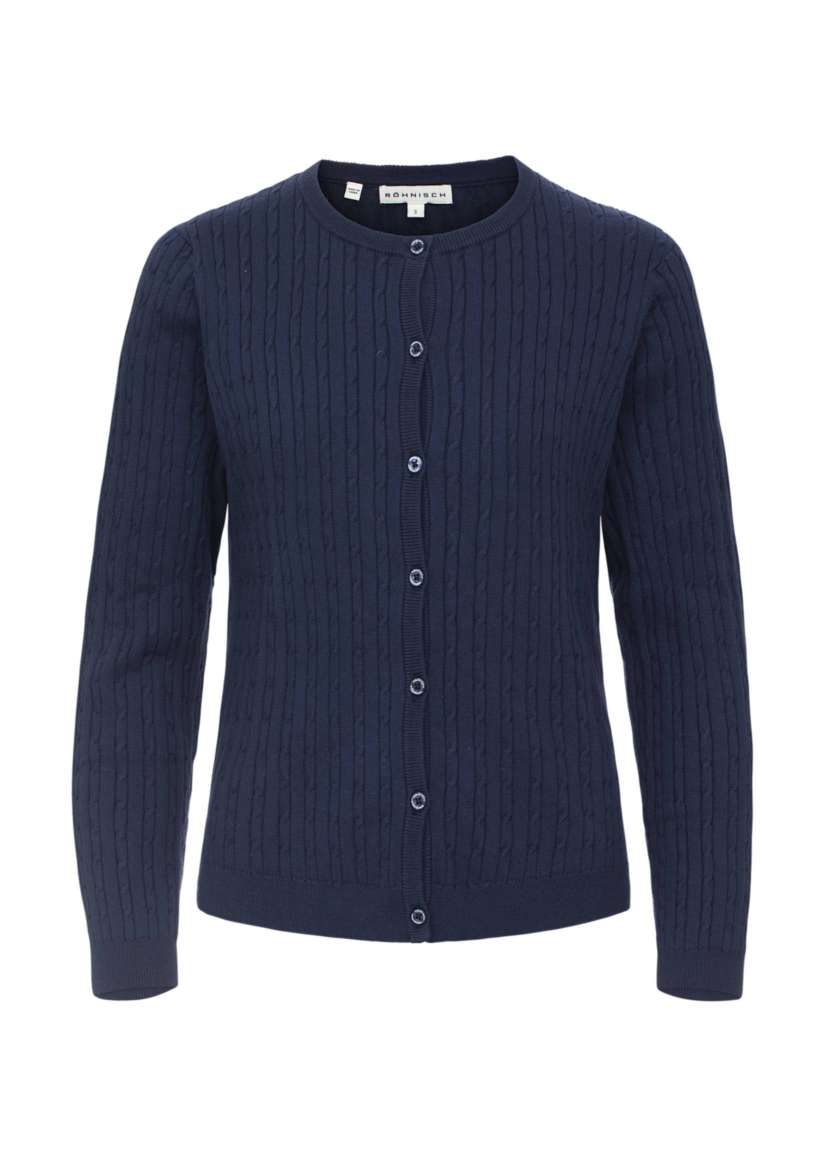 Rohnisch Rohnisch - Classic Cable Cardigan - Navy