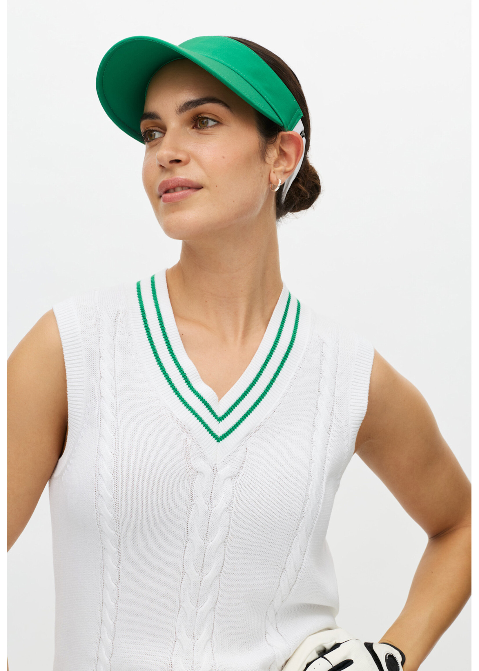 Rohnisch Rohnisch - Cotton Cable Vest - White/Green