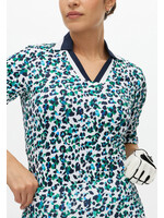 Rohnisch Rohnisch - Essential Polo - Leoprint Blue/Green