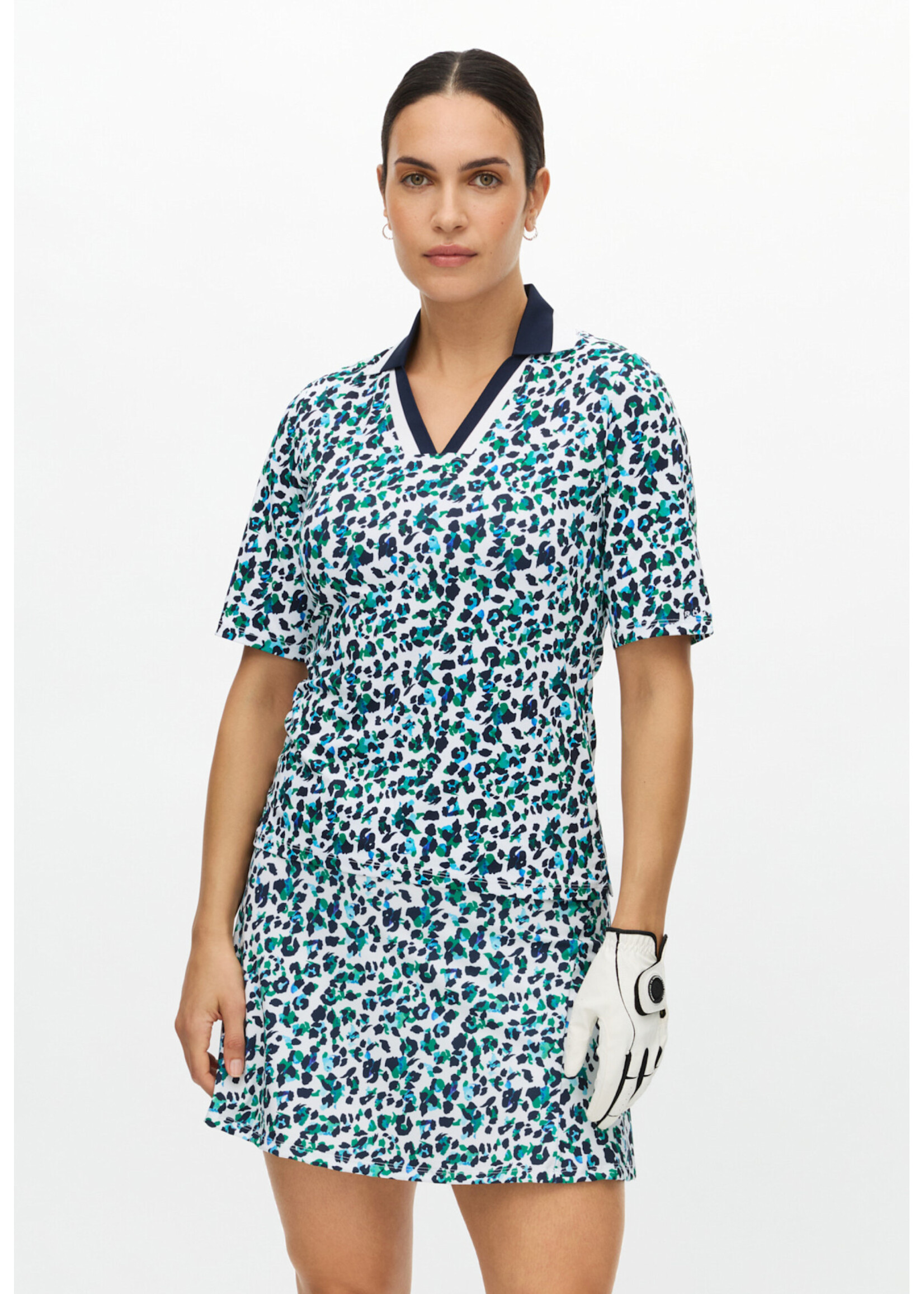 Rohnisch Rohnisch - Essential Polo - Leoprint Blue/Green