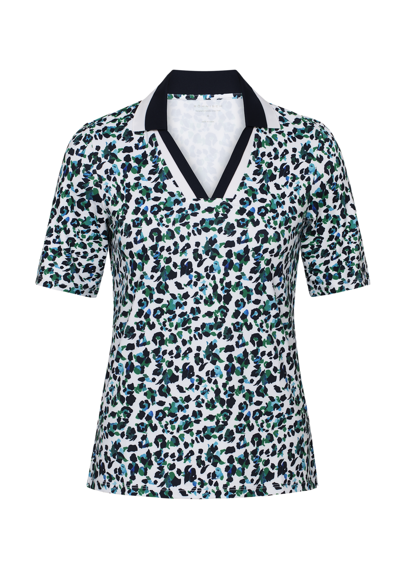 Rohnisch Rohnisch - Essential Polo - Leoprint Blue/Green