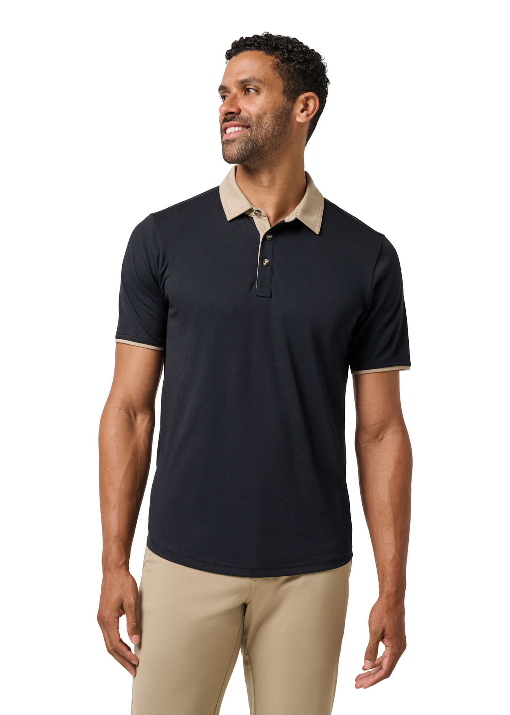 Travis Mathew Travis Mathew - All Day Social Club Polo - Black/Tan