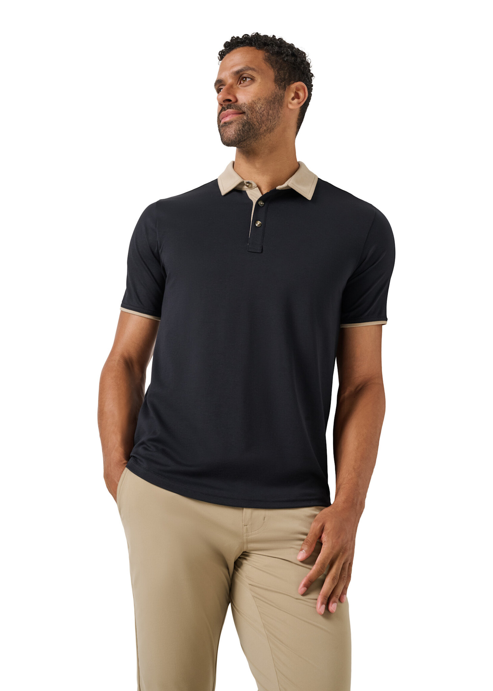 Travis Mathew Travis Mathew - All Day Social Club Polo - Black/Tan