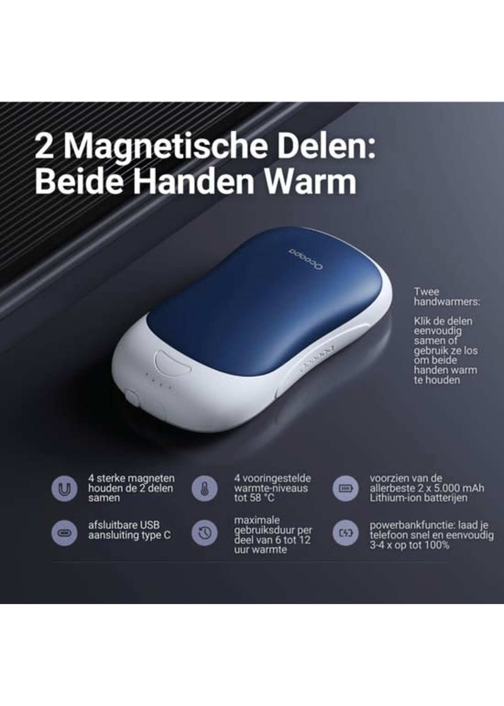 Ocoopa Ocoopa Handwarmer - UT3 PRO - 2-in-1 -