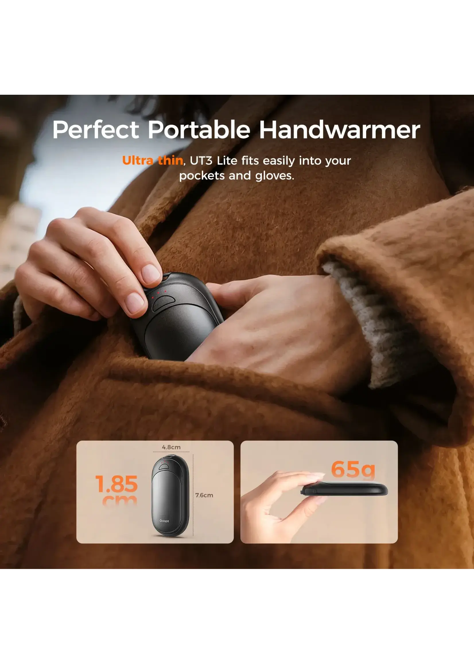 Ocoopa Ocoopa Handwarmer - UT3 Lite - Black