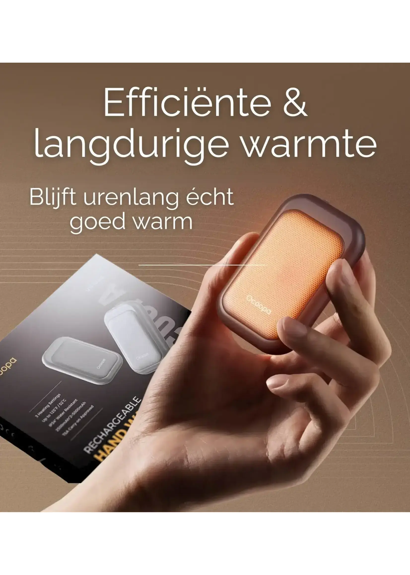 Ocoopa Ocoopa Handwarmer - UT4 Young - Black/Orange