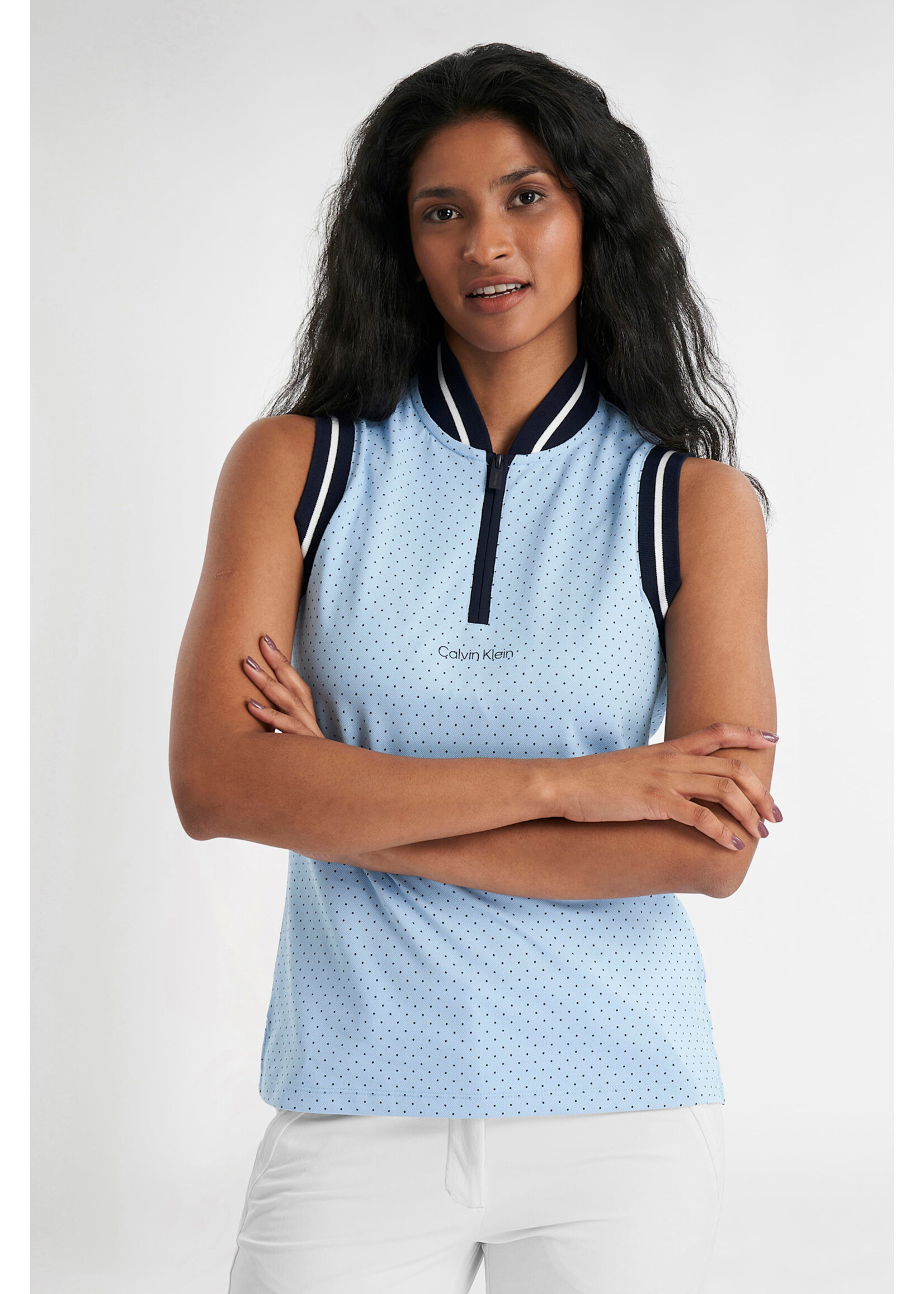 Calvin Klein Calvin Klein Camilla Printed Sleeveless Polo - Blue Bell -