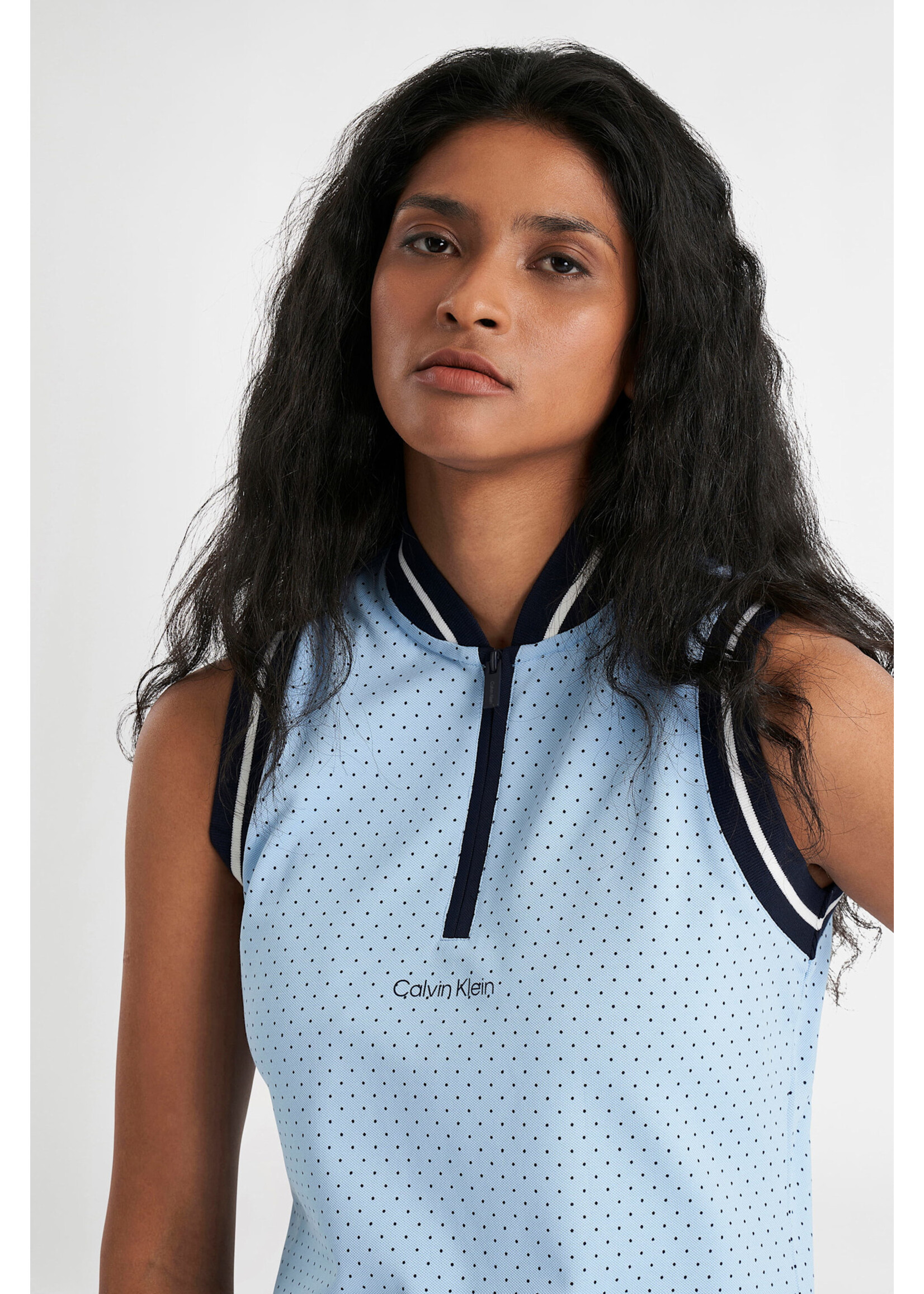 Calvin Klein Calvin Klein Camilla Printed Sleeveless Polo - Blue Bell -