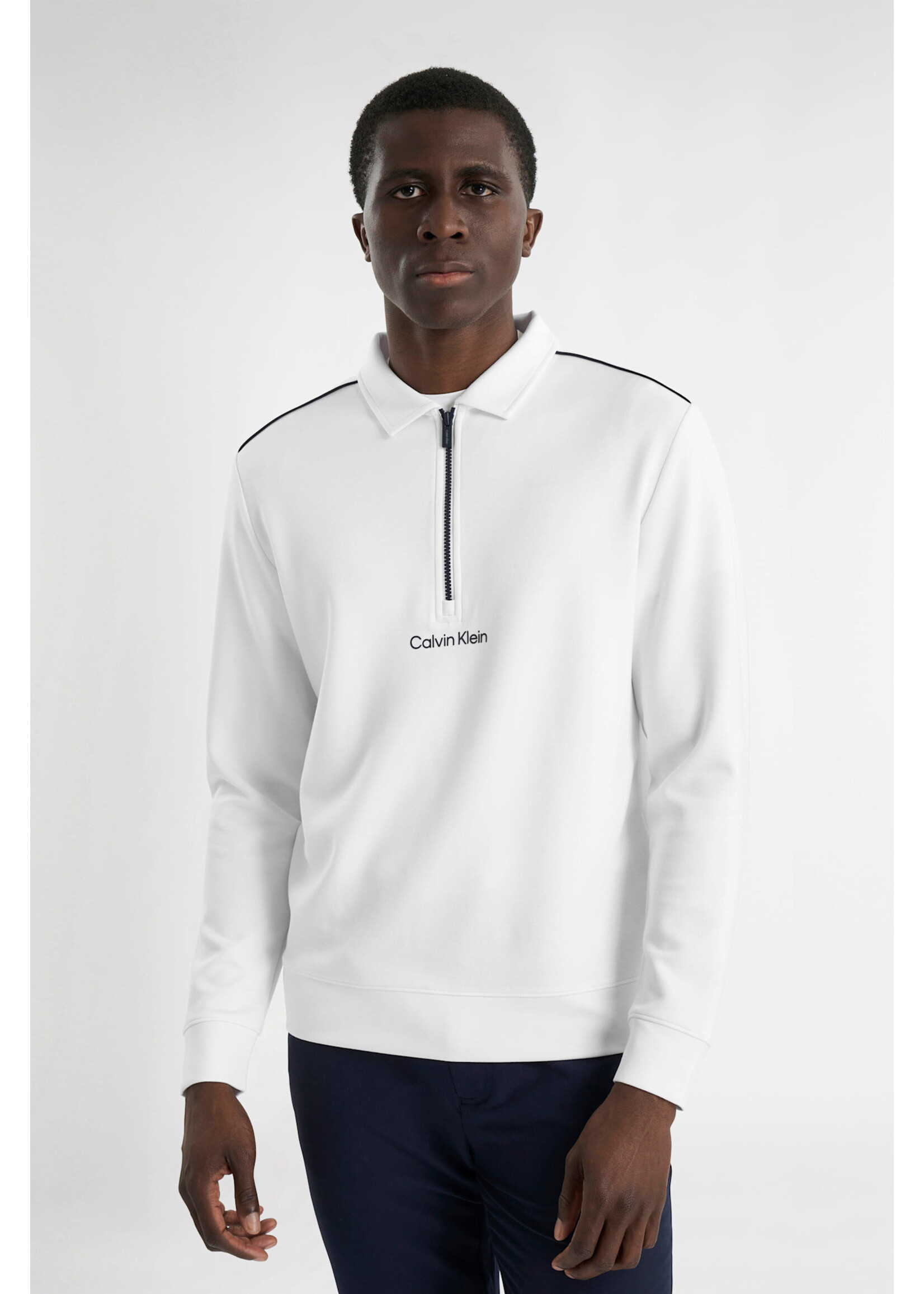 Calvin Klein Calvin Klein Rossmore Collared Half Zip - White -