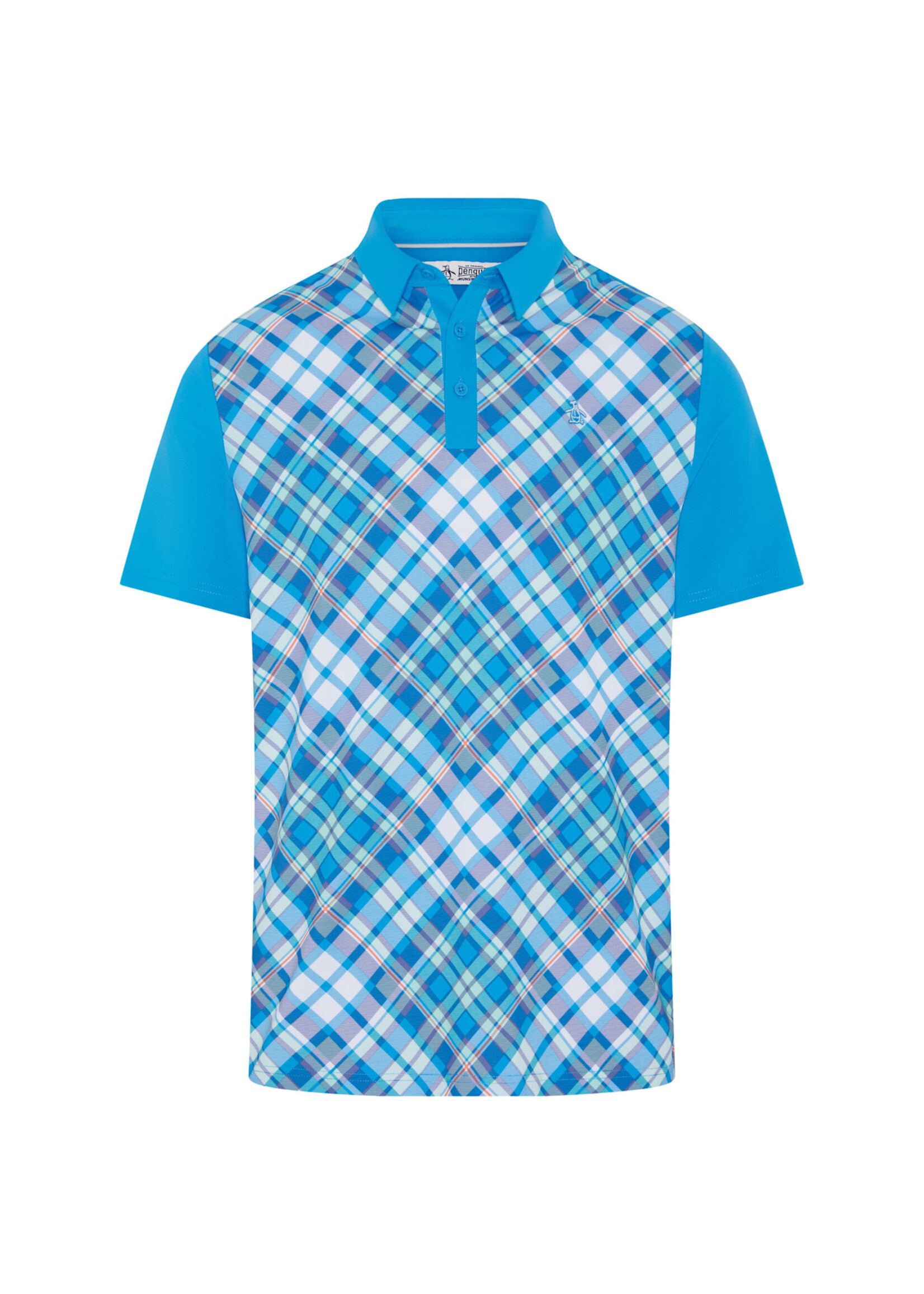 Callaway Original Penguin - 50's Block Madras Plaid Polo - Malibu Blue -
