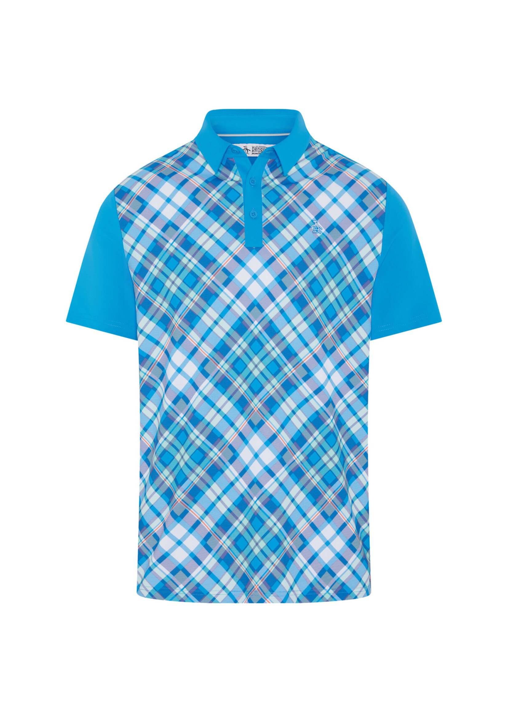 Callaway Original Penguin - 50's Block Madras Plaid Polo - Malibu Blue -
