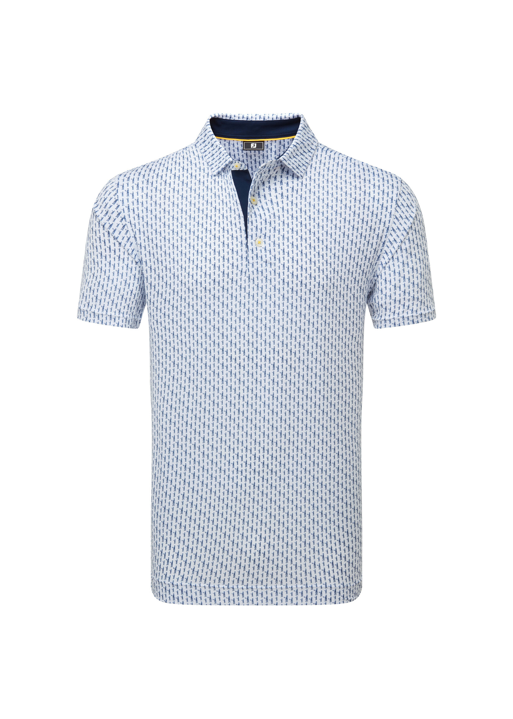 Footjoy Footjoy Figure Print Lisle Polo - White/Navy XL
