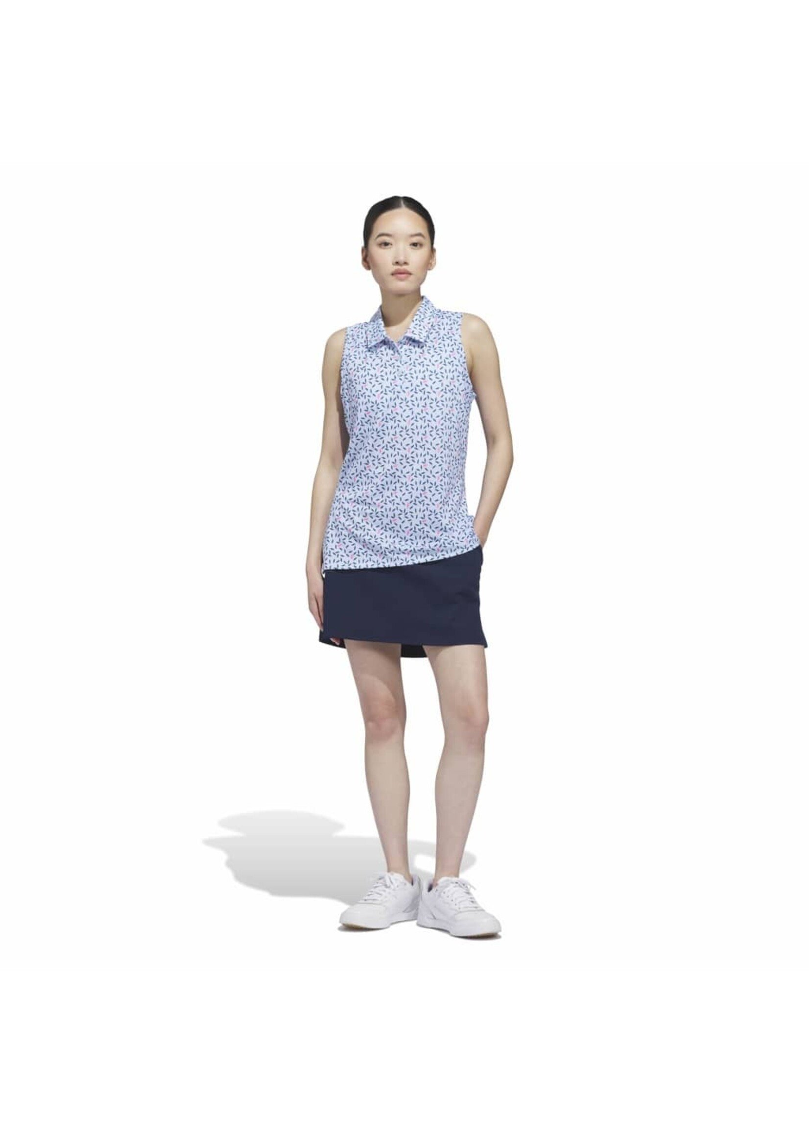 Adidas Adidas ULT365 Printed Climacool Sleevelss Polo - Crystal Sky/Navy -