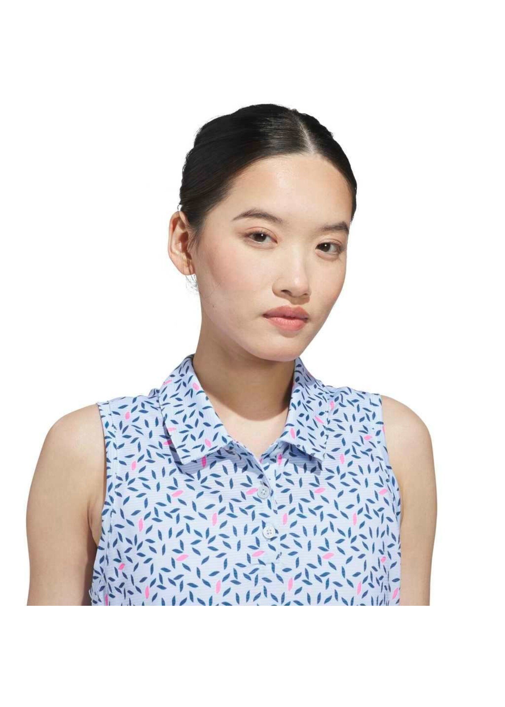 Adidas Adidas ULT365 Printed Climacool Sleevelss Polo - Crystal Sky/Navy -