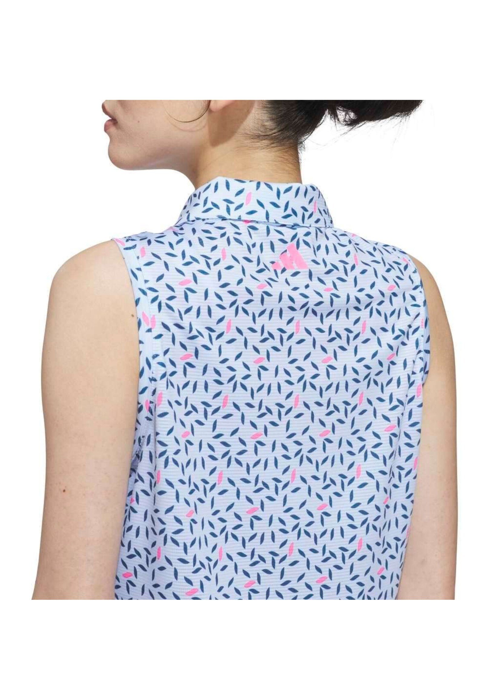 Adidas Adidas ULT365 Printed Climacool Sleevelss Polo - Crystal Sky/Navy -