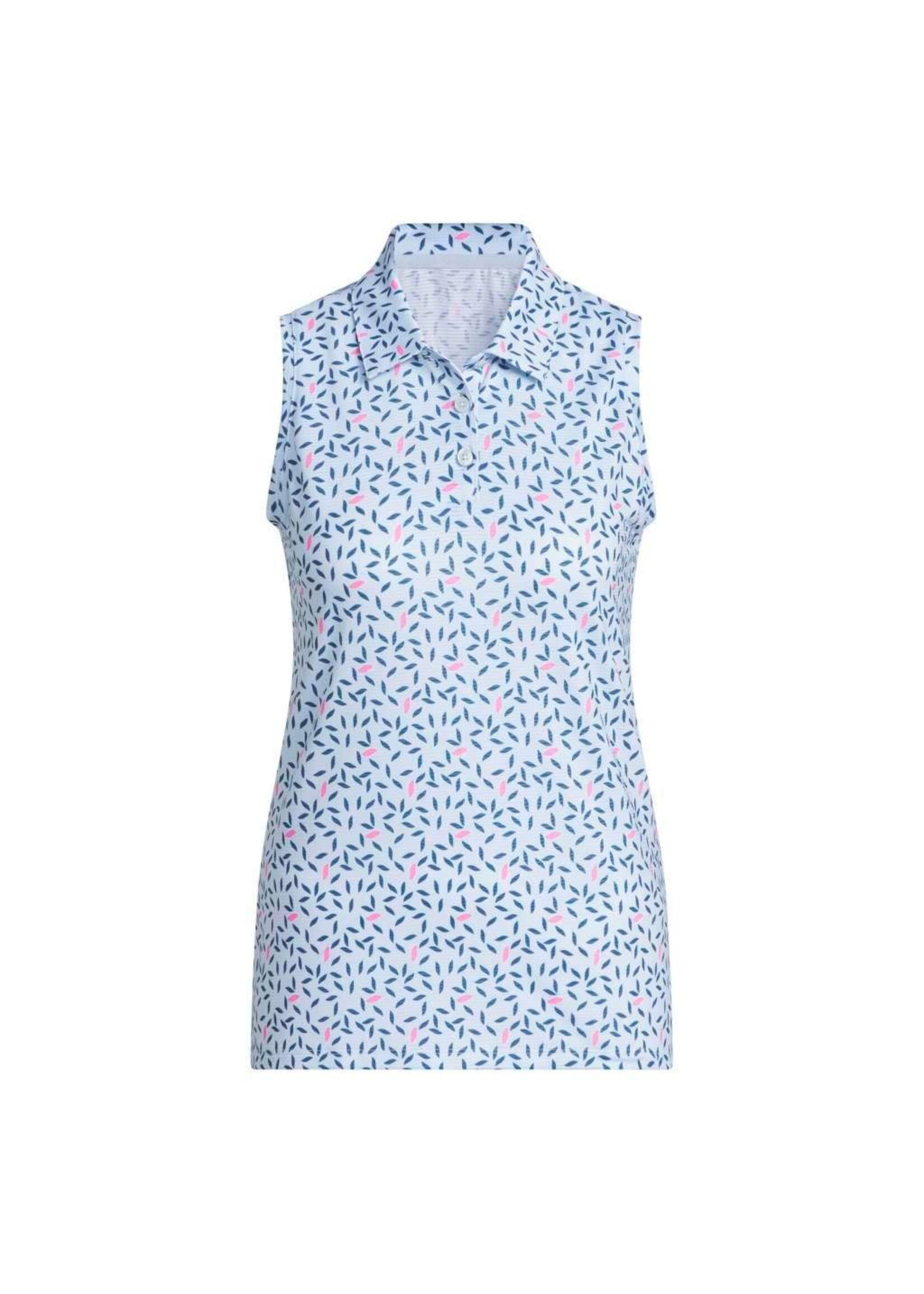 Adidas Adidas ULT365 Printed Climacool Sleevelss Polo - Crystal Sky/Navy -