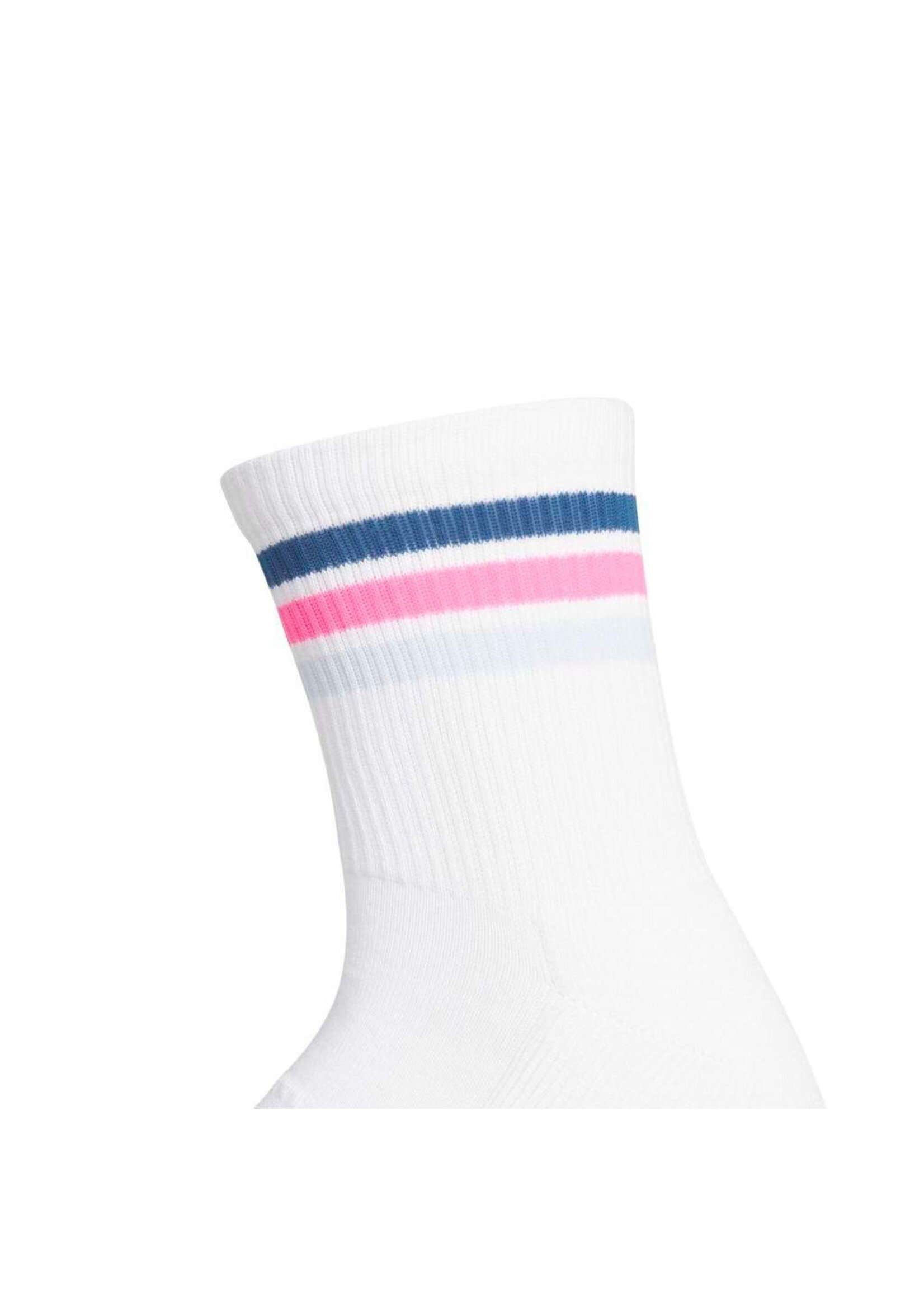 Adidas Adidas 3-Stripe Half Crew Sock - White/Dusky Petrol -