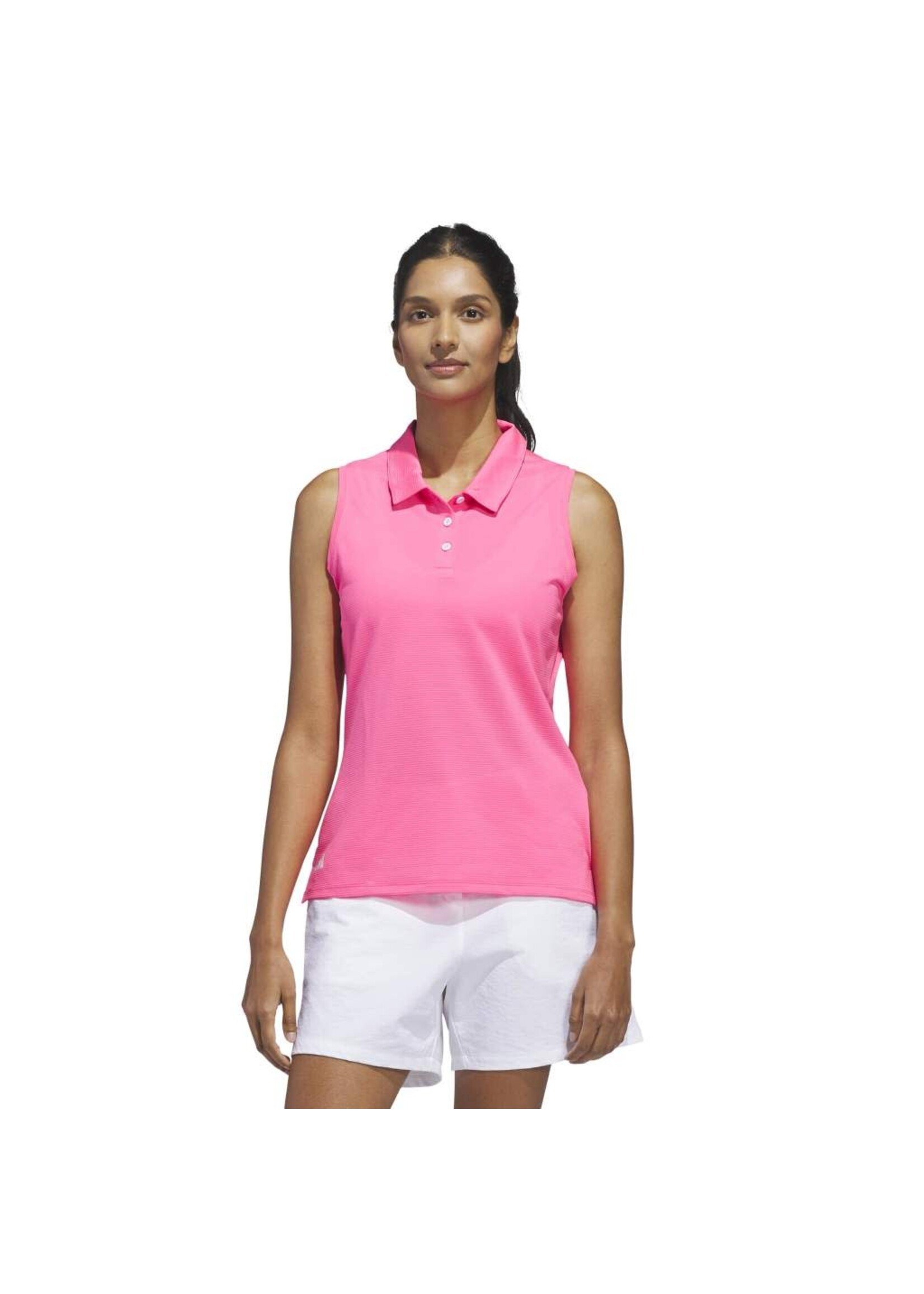 Adidas Adidas Solid Ottoman Sleeveless Polo - Lucid Pink -